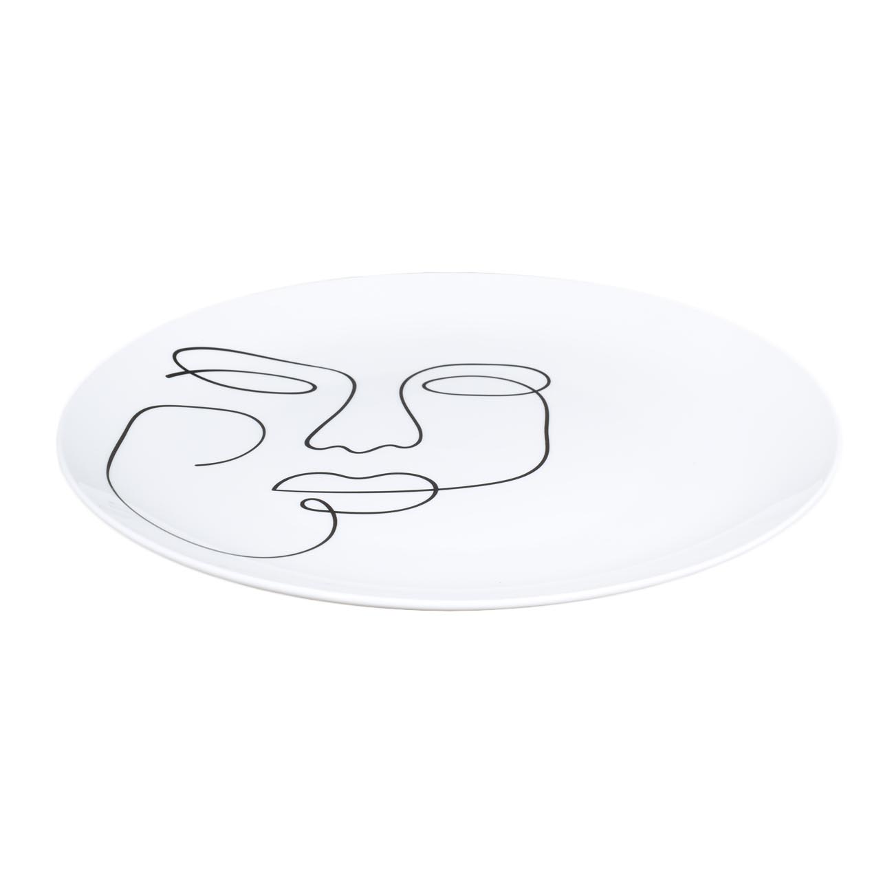 Тарелка обеденная, 27 см, 2 шт, фарфор N, белая, Контурное лицо, Face изображение № 2