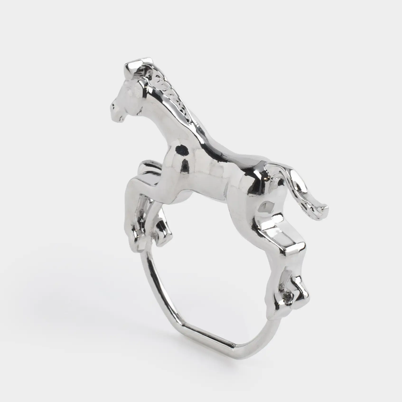 Кольцо для салфеток, 7 см, металл, серебристое, Лошадка, Horse silver