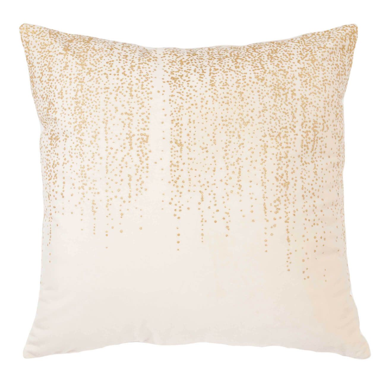 Подушка декоративная, 45х45 см, вельвет, молочная, Золотистые блестки, Sparkle