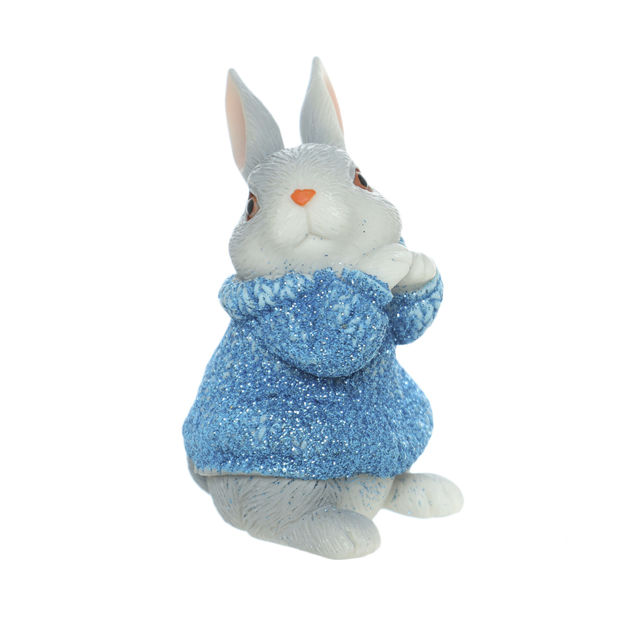 Статуэтка, 7 см, полирезин, Серый кролик в голубом свитере, Rabbit - фото 1