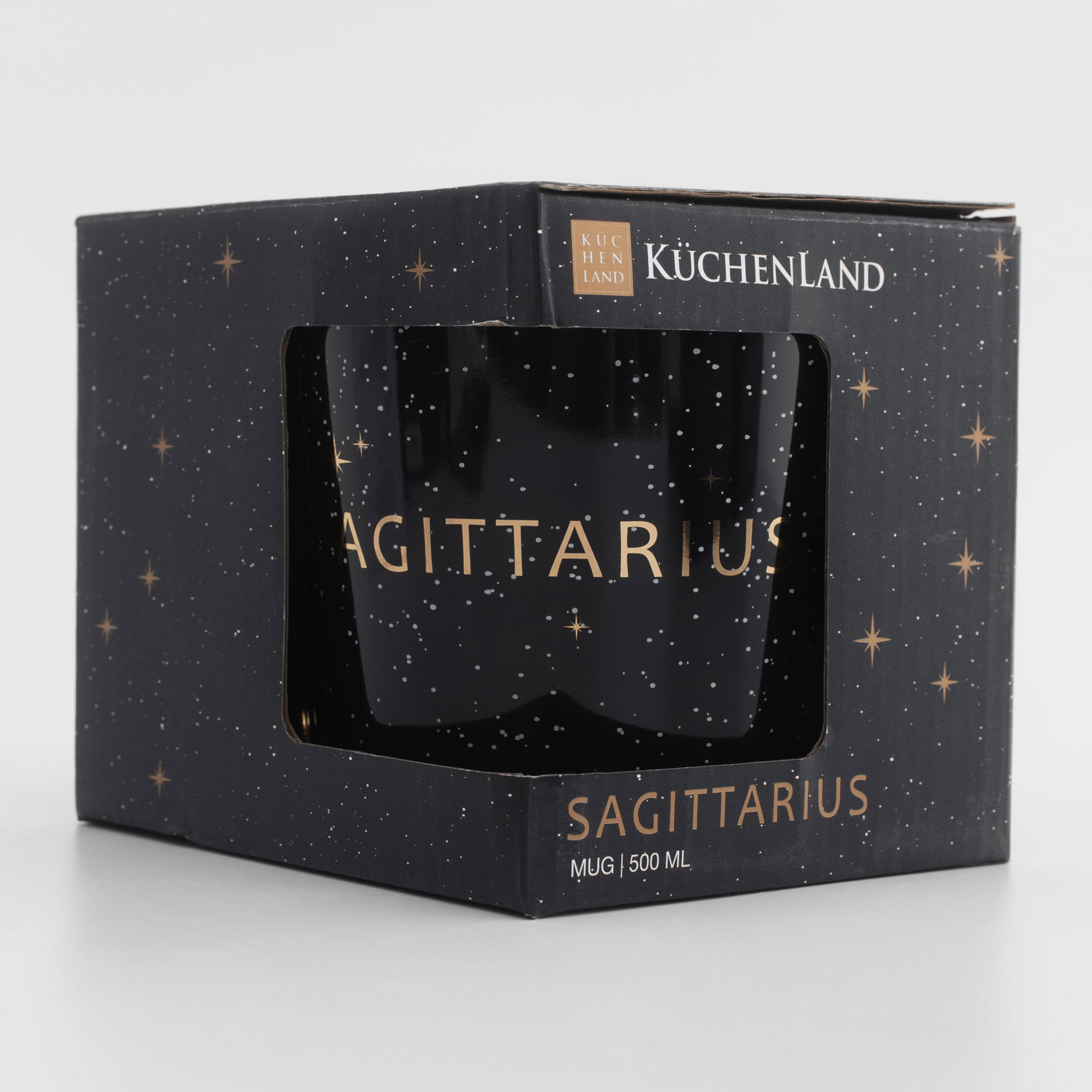 Кружка, 500 мл, фарфор N, черно-золотистая, Стрелец, Zodiac, image-4