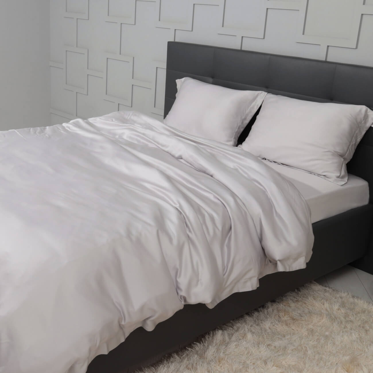 

КПБ евро, тенсель 300 ТС, серый, Tencel