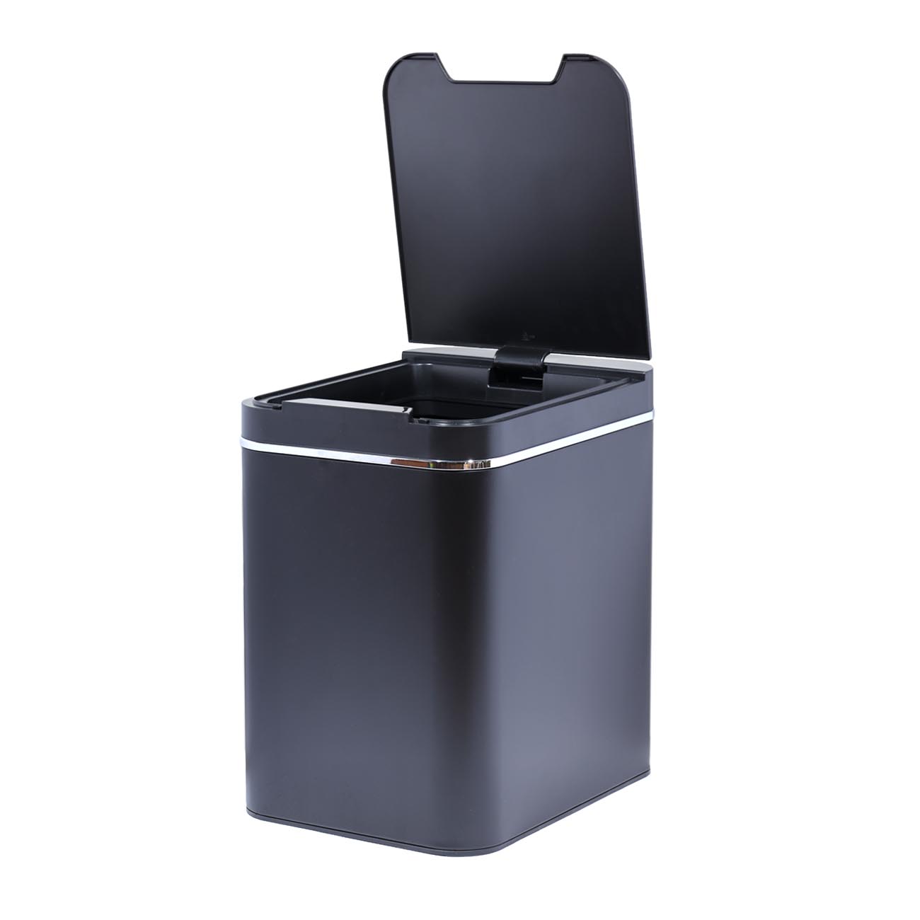 Ведро для мусора, 25 л, сенсорное, металл/пластик, прямоугольное, черное, Sensor Bin изображение № 2