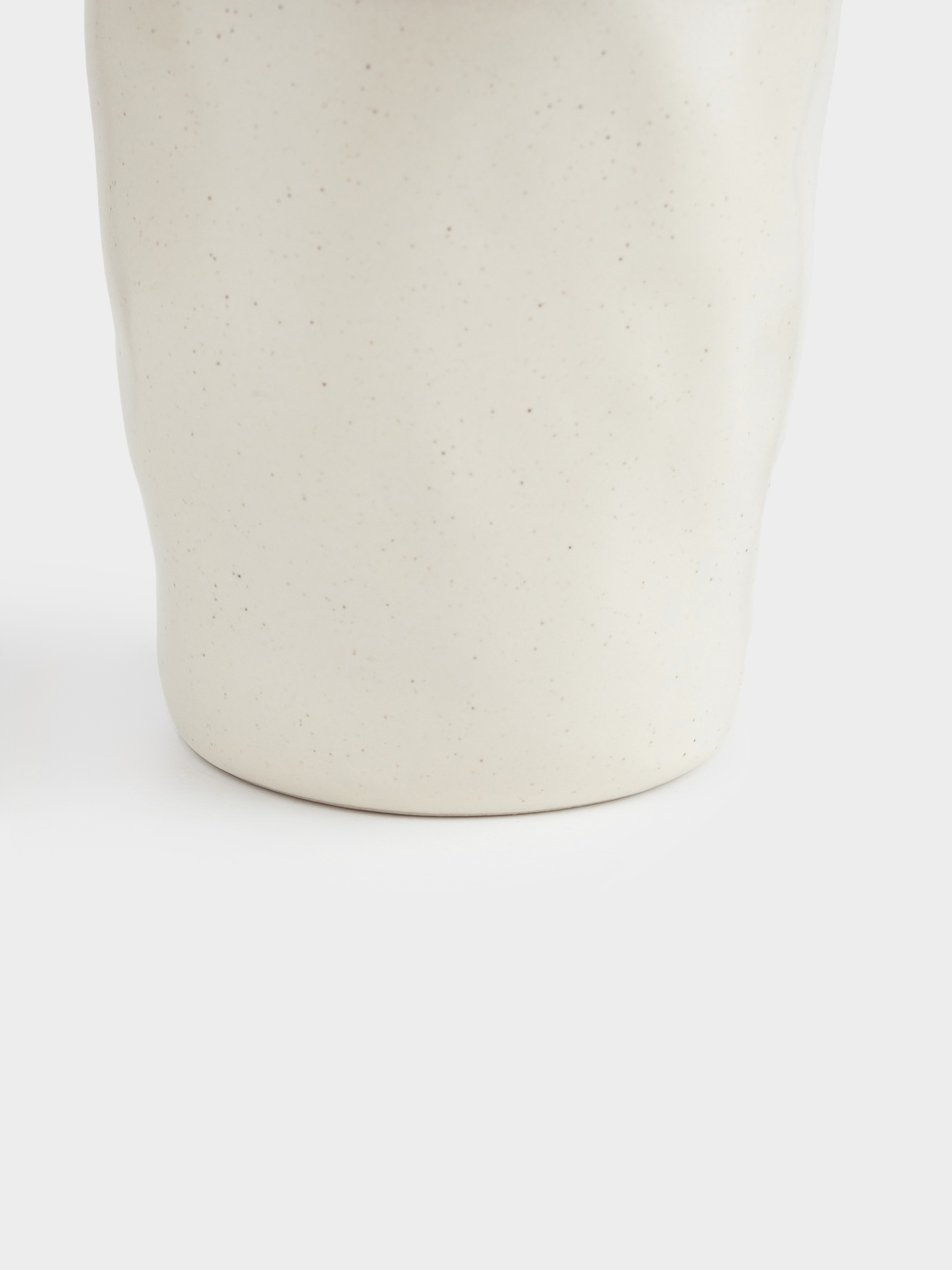 Стакан, 10 см, 320 мл, керамика, молочный, Мятый эффект, Crumple creme, image-3