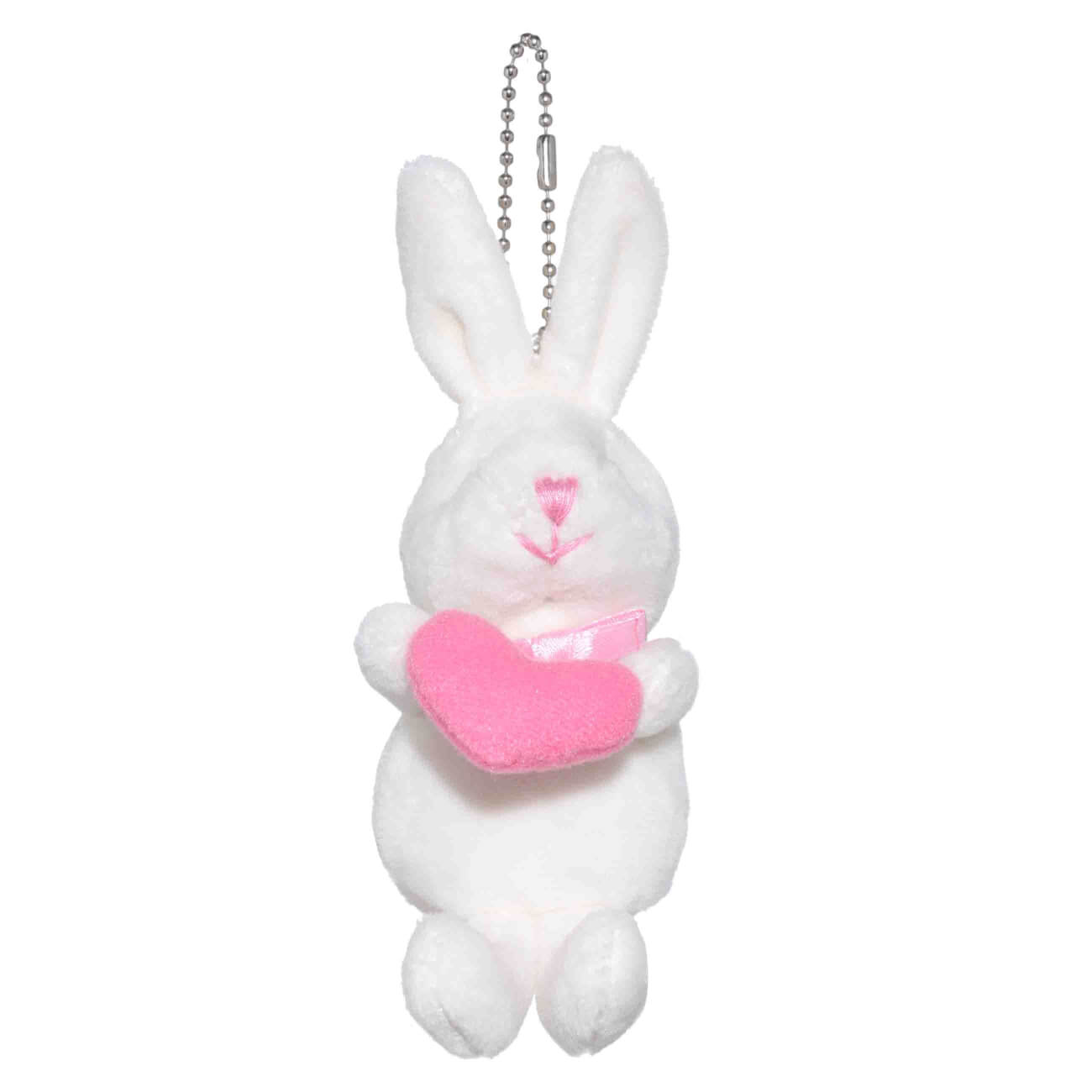 Брелок, 8 см, мягкий, полиэстер/металл, бежевый, Зайка с сердцем, Rabbit игрушка 30 см мягкая полиэстер синтепон серая зайка в платье rabbit
