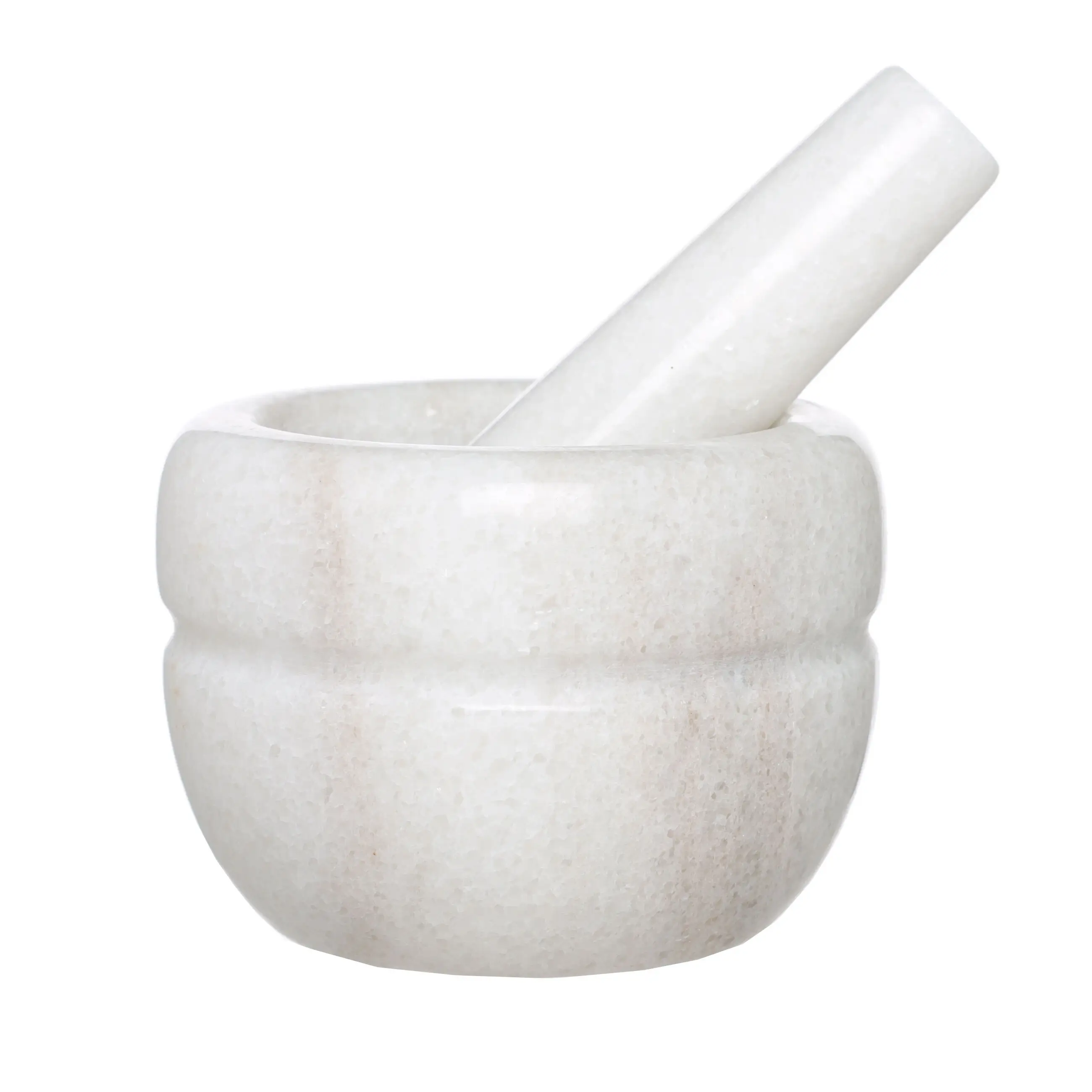 Ступка для специй, 10 см, с пестиком, мрамор, белая, Полоса, Marble, image-0