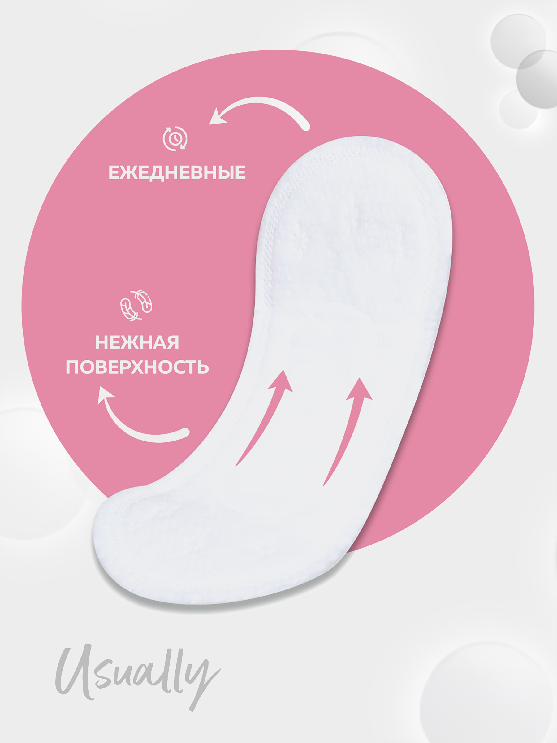 Прокладки гигиенические, 15 см, 20 шт, ежедневные, Light, Usually, image-1