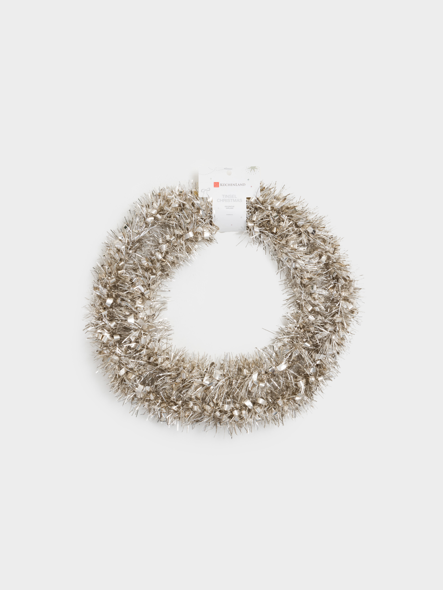 Гирлянда декоративная, 2 м, мишура, шампань, M, Tinsel christmas, image-3