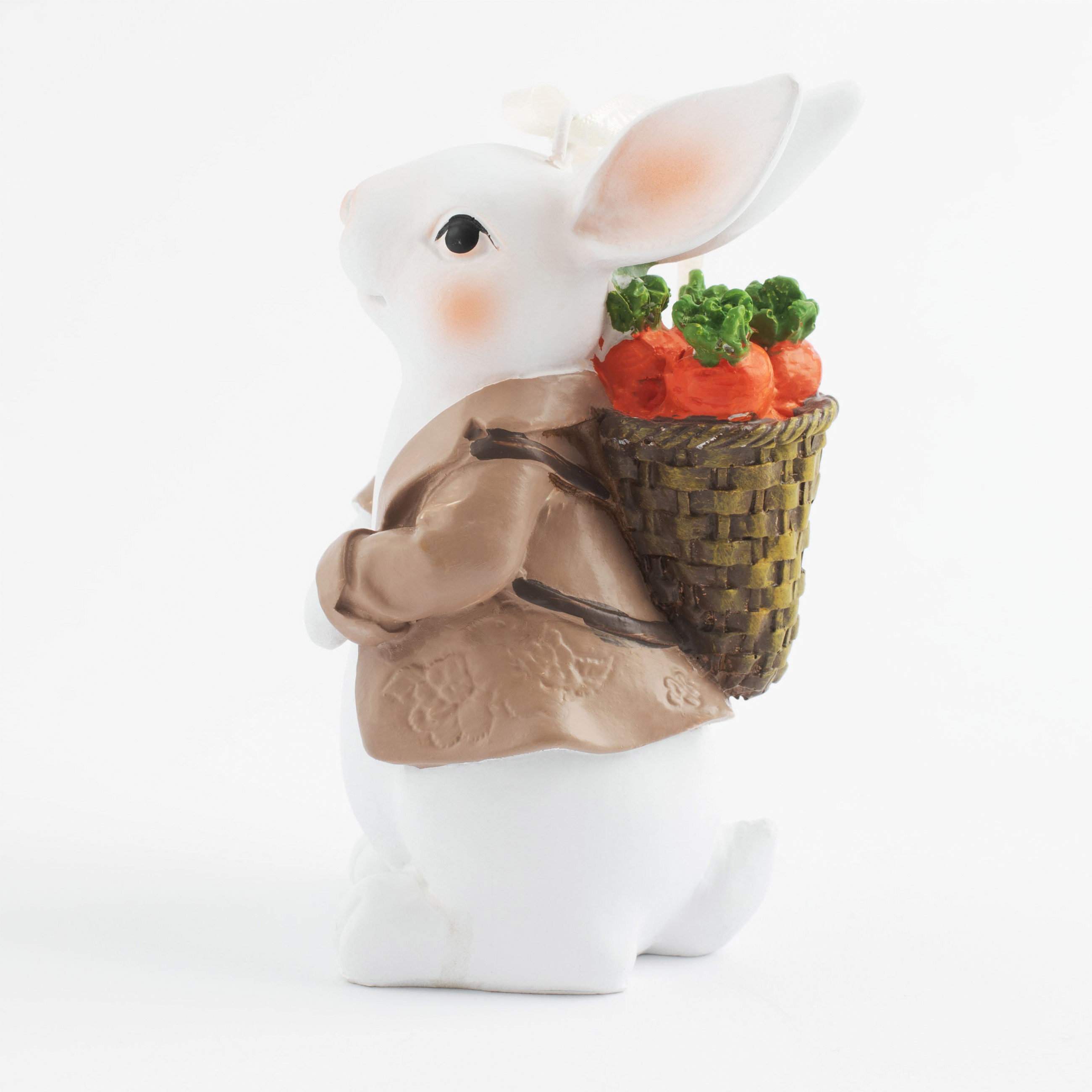 Подвеска декоративная, 11 см, полирезин, Белый кролик в пиджаке с морковкой, Easter изображение № 2