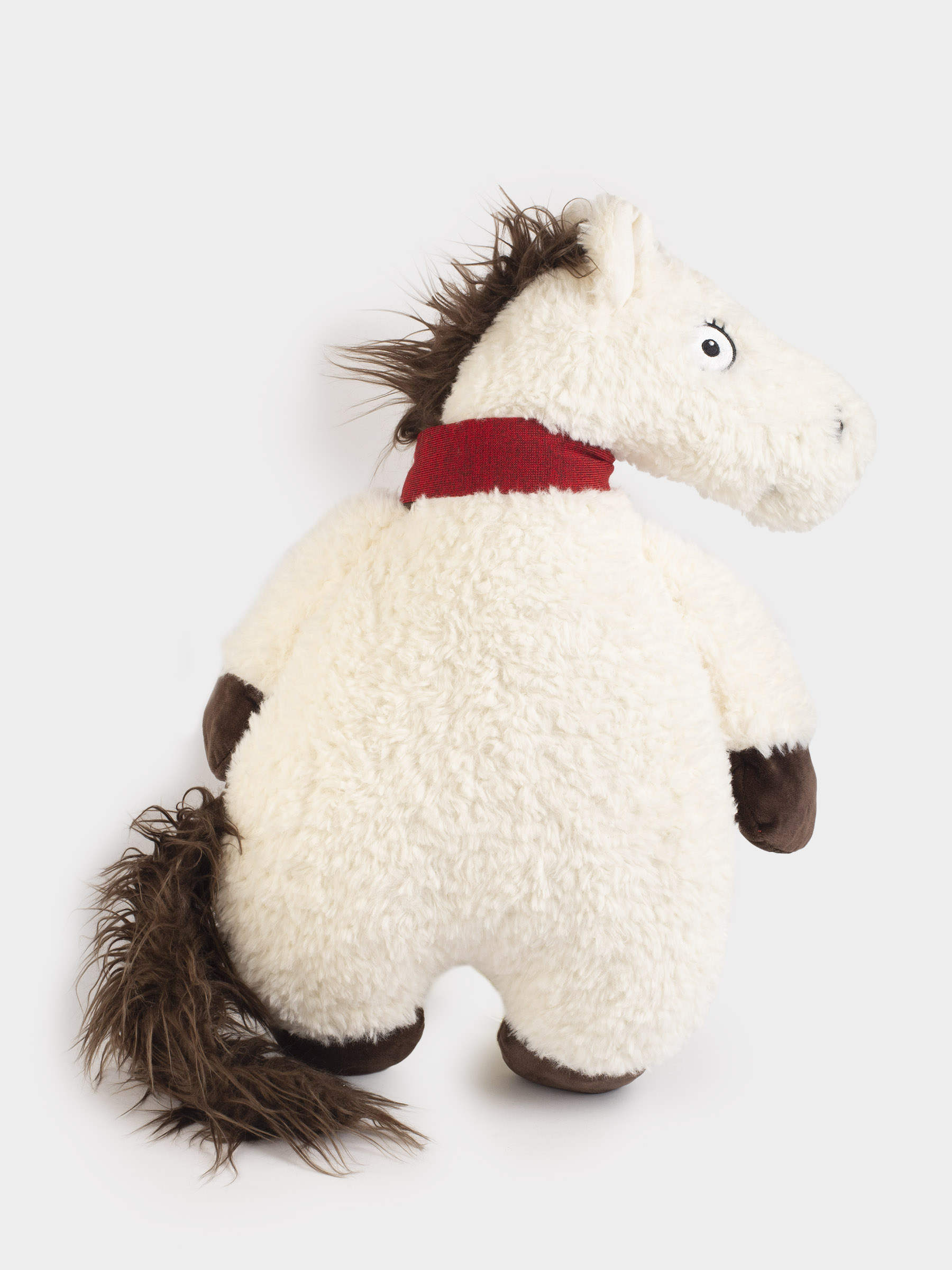 Подушка декоративная, 53х27 см, плюш, молочная, Лошадь, Horse cute, image-2