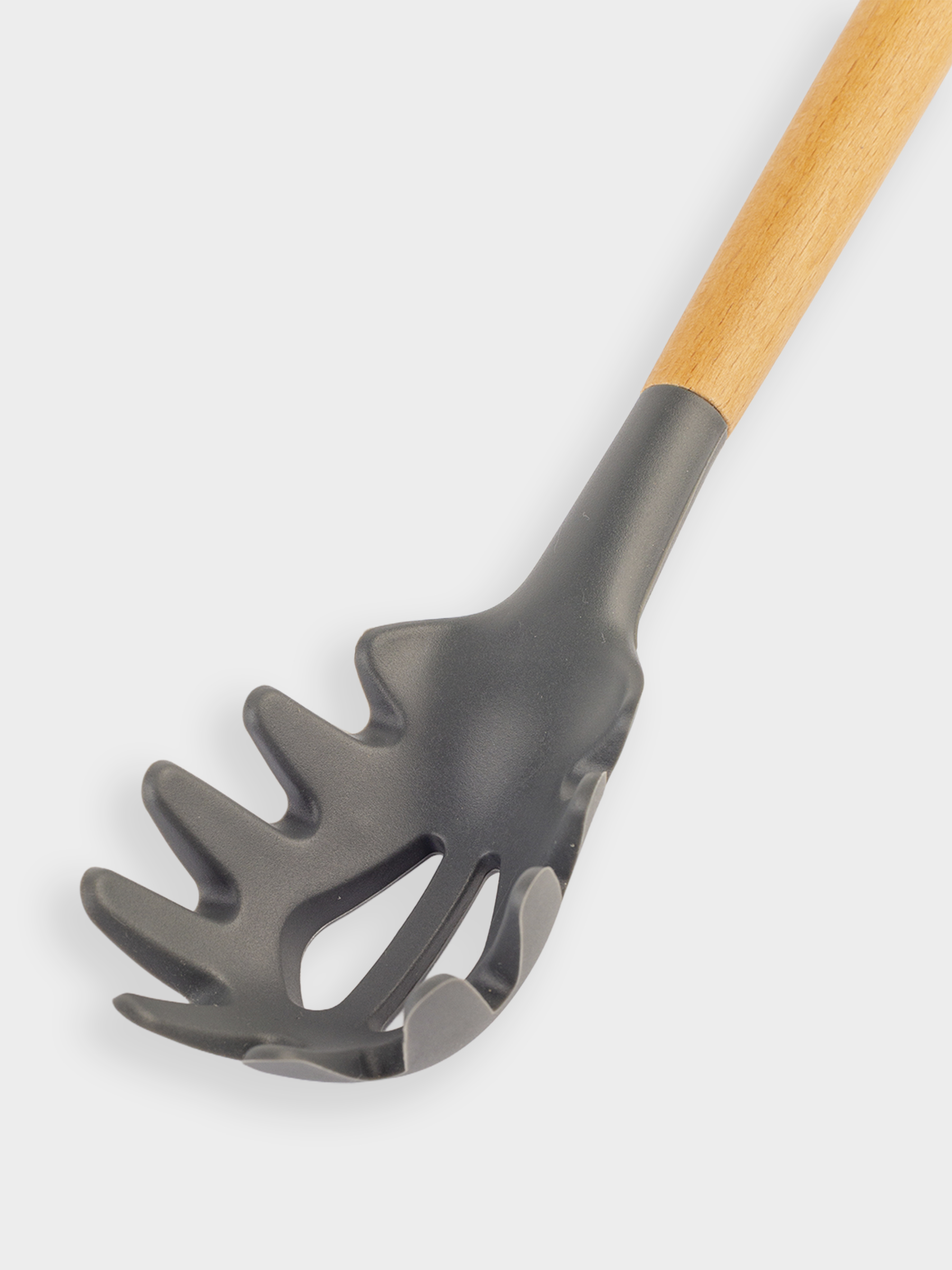 Ложка для спагетти, 31 см, силикон/дерево, серая, Weekend, image-2