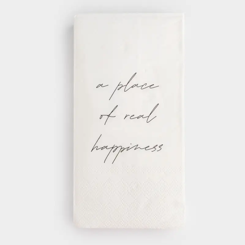 Салфетки бумажные, 33х33 см, 20 шт, прямоугольные, белые, A place of real happiness, Scroll ,image-0