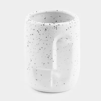 Стакан для ванной комнаты, 11 см, керамика, белый, в крапинку, Лицо, Face speckled ,image-0