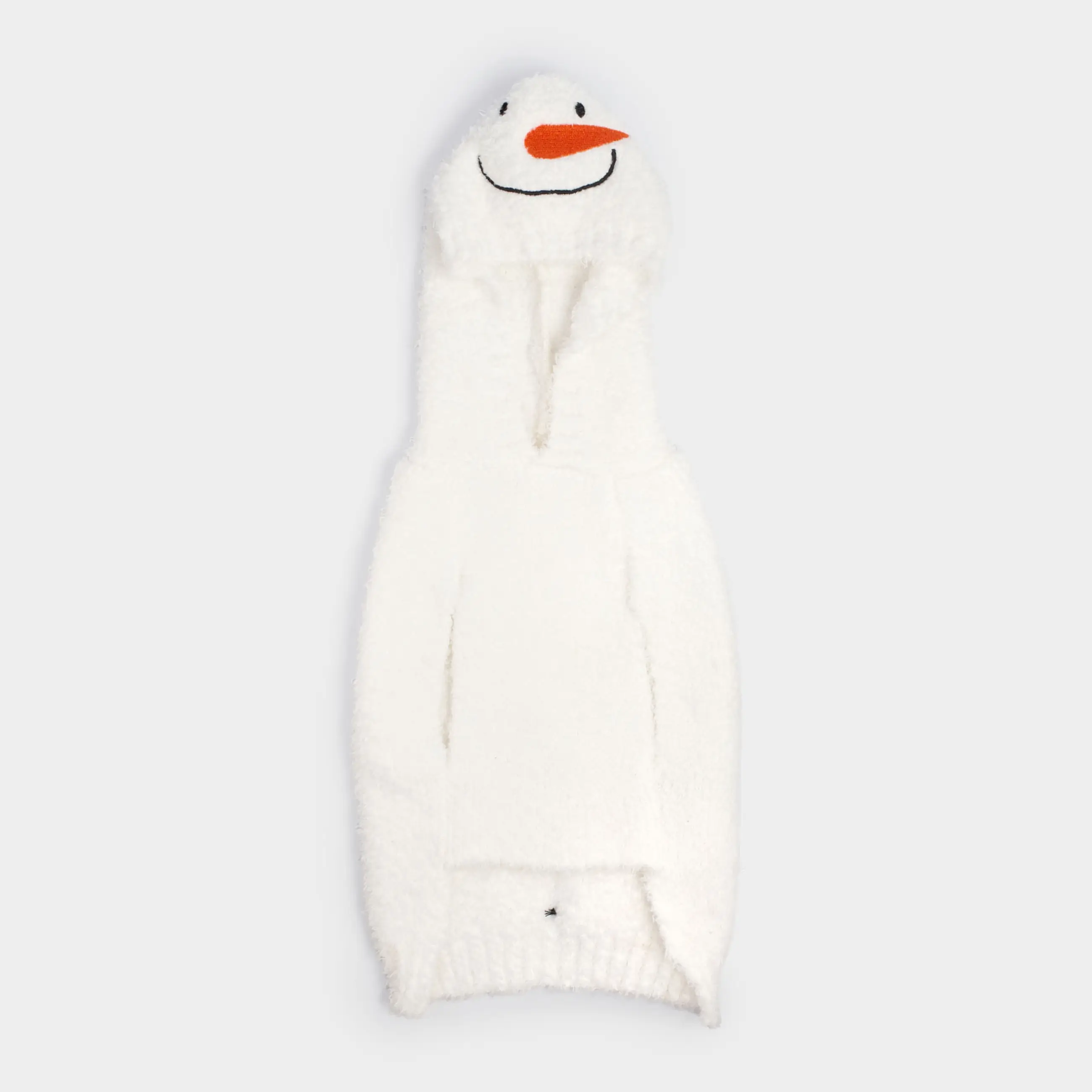 Свитер для животных, 38 см, р. М, с капюшоном, полиэстер, белый, Снеговик, Fashion pet
