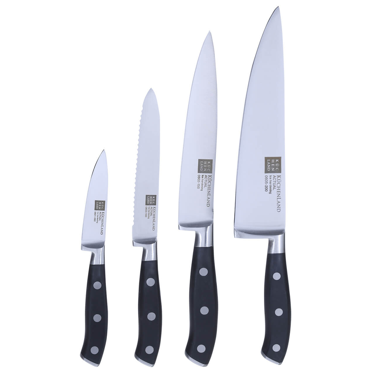 Kuchenland Набор ножей, 4 пр, сталь/пластик, Actual набор для резки сыра bradex