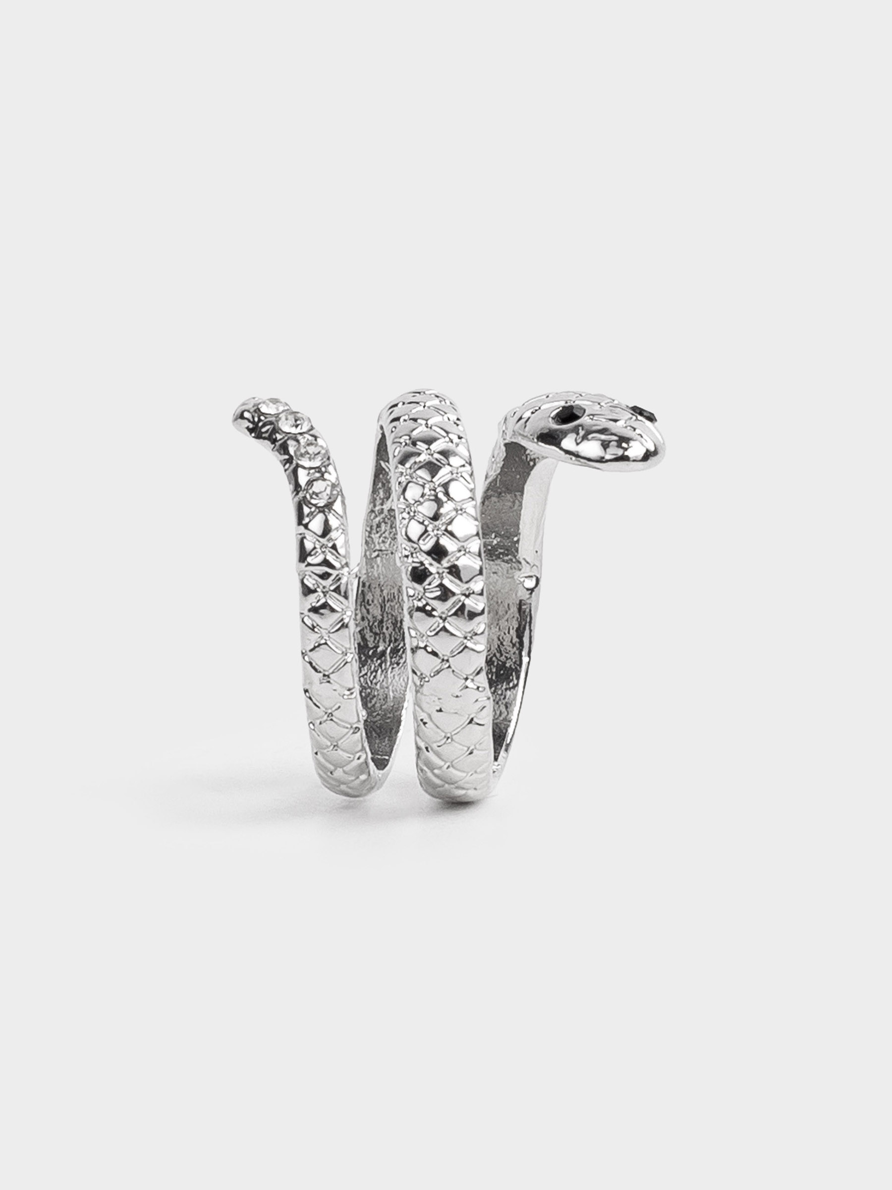 Кольцо, р. S-M, единый размер, металл, серебристое, Змея, Jewelry snake, image-3