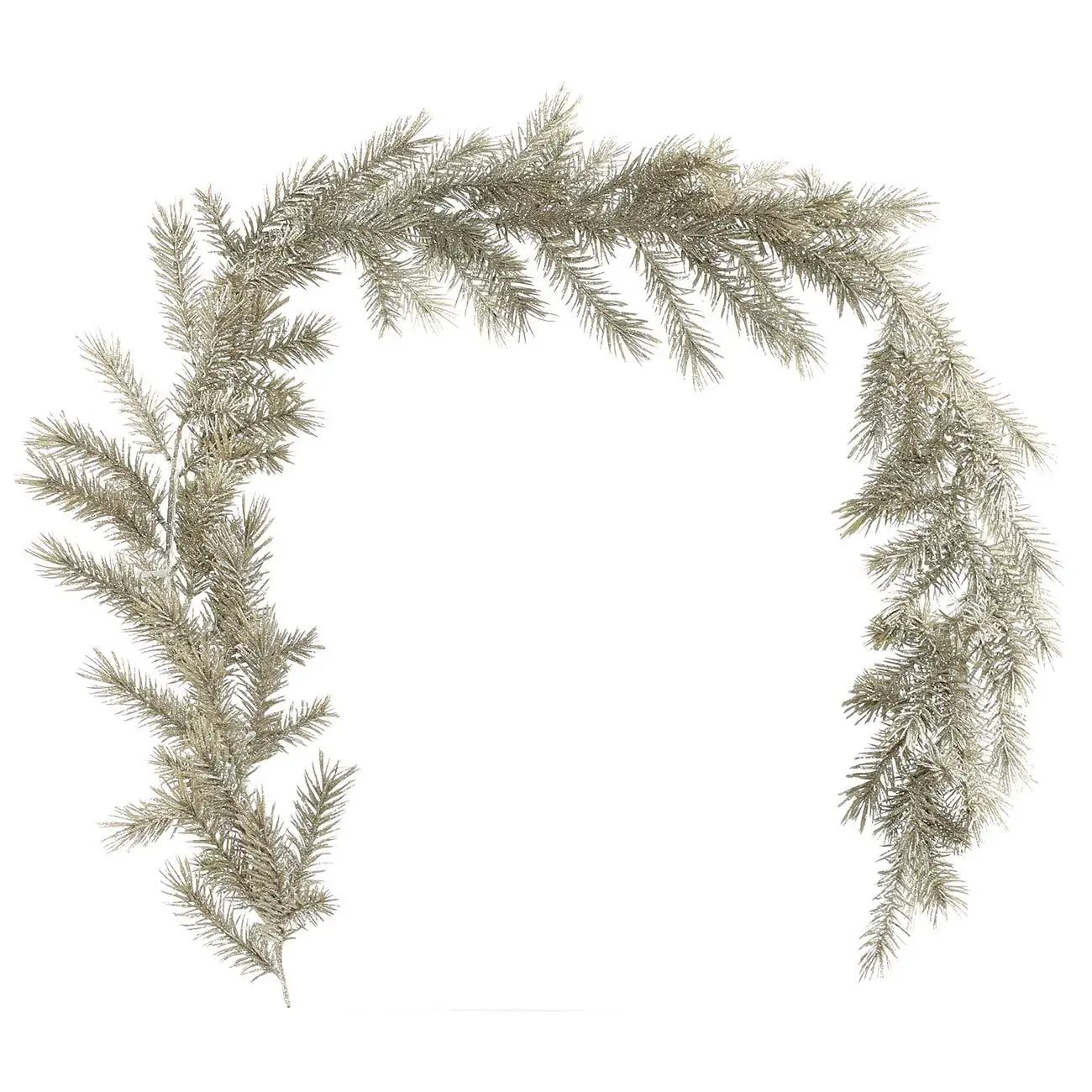 Ветка-гирлянда декоративная, 1,5 м, с подсветкой, пластик, шампань, Ель, Conifer champagne