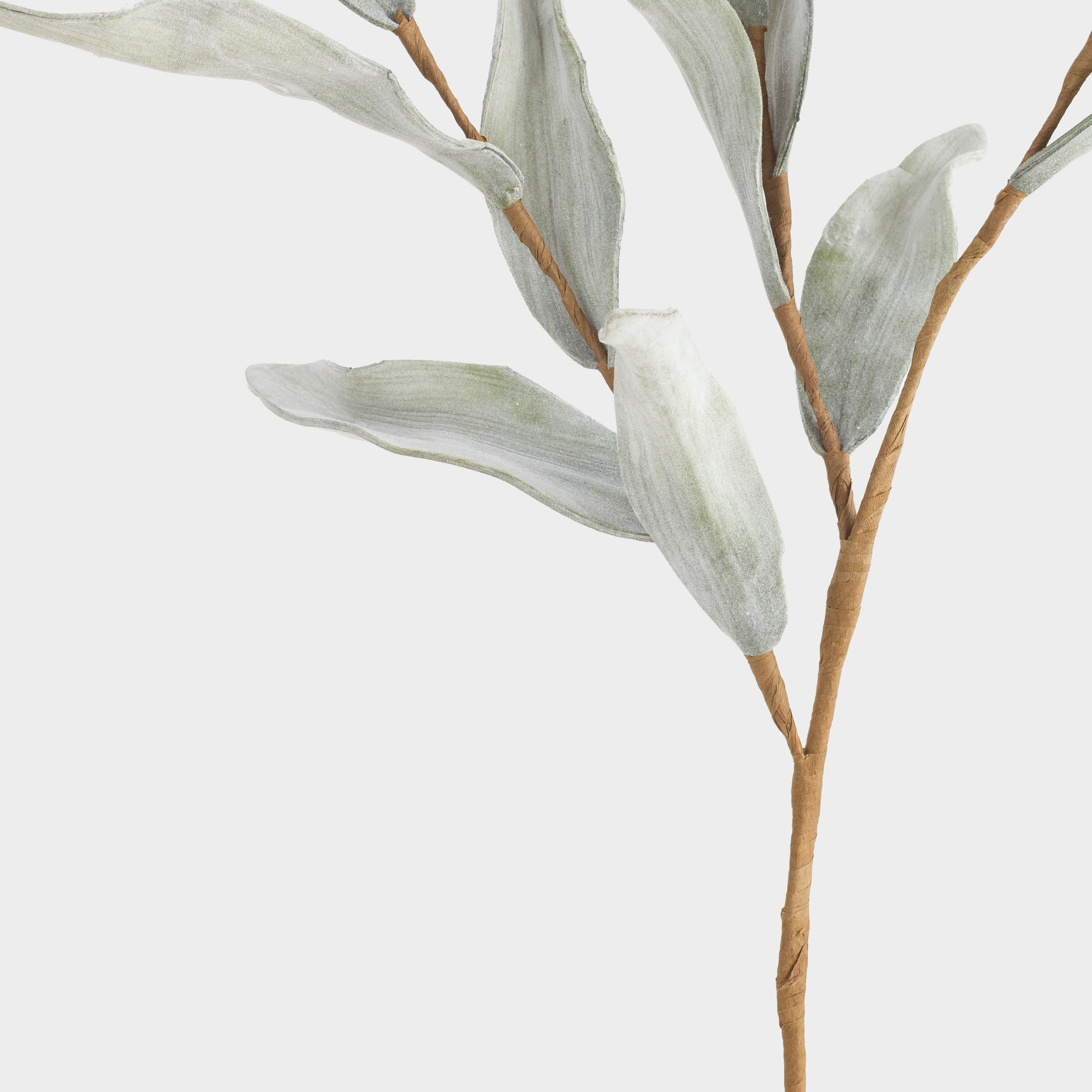 Ветка декоративная, 75 см, пенопласт/бумага, Зеленая олива, Leafs decor, image-2