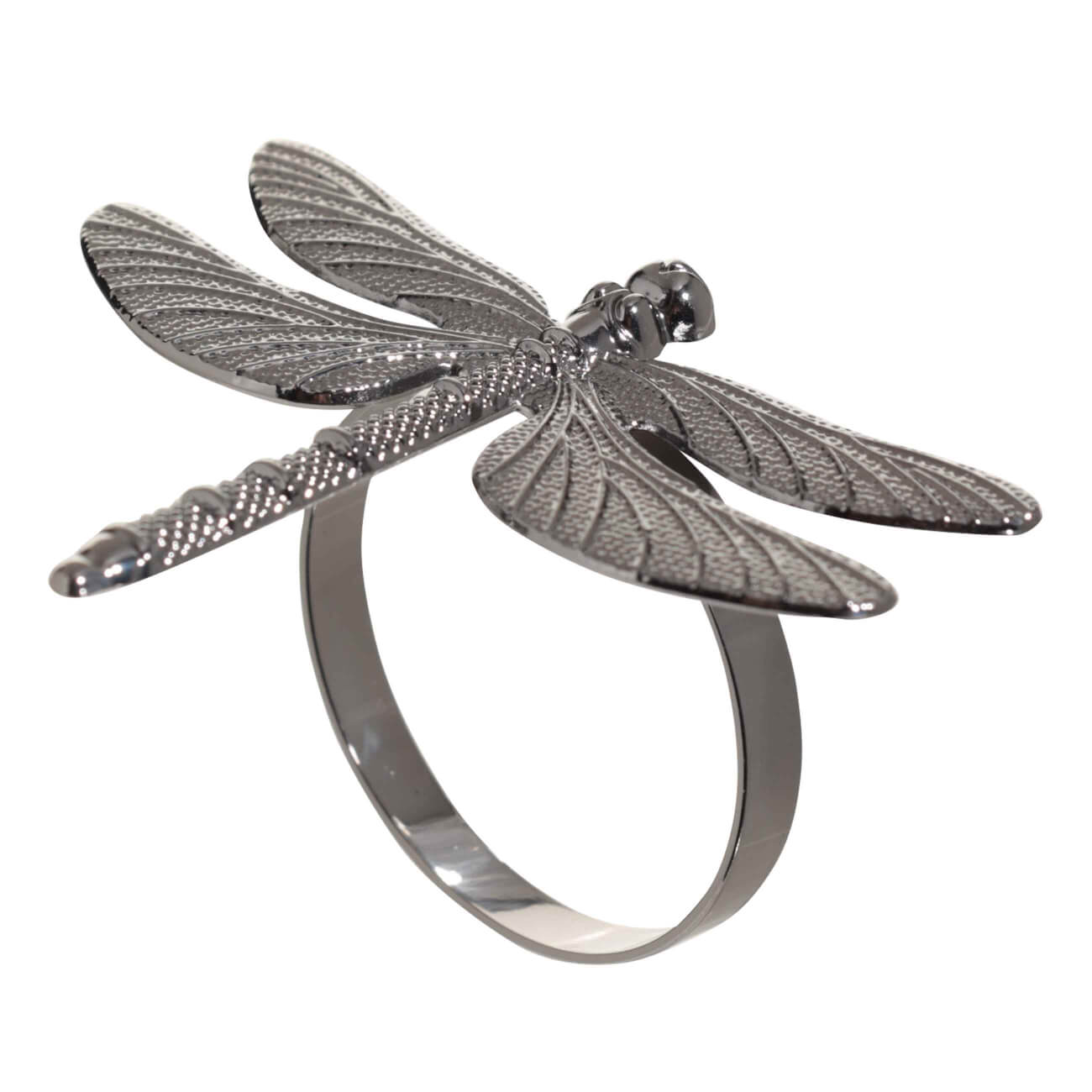 Кольцо для салфеток, 7 см, металл, черное, Стрекоза, Dragonfly