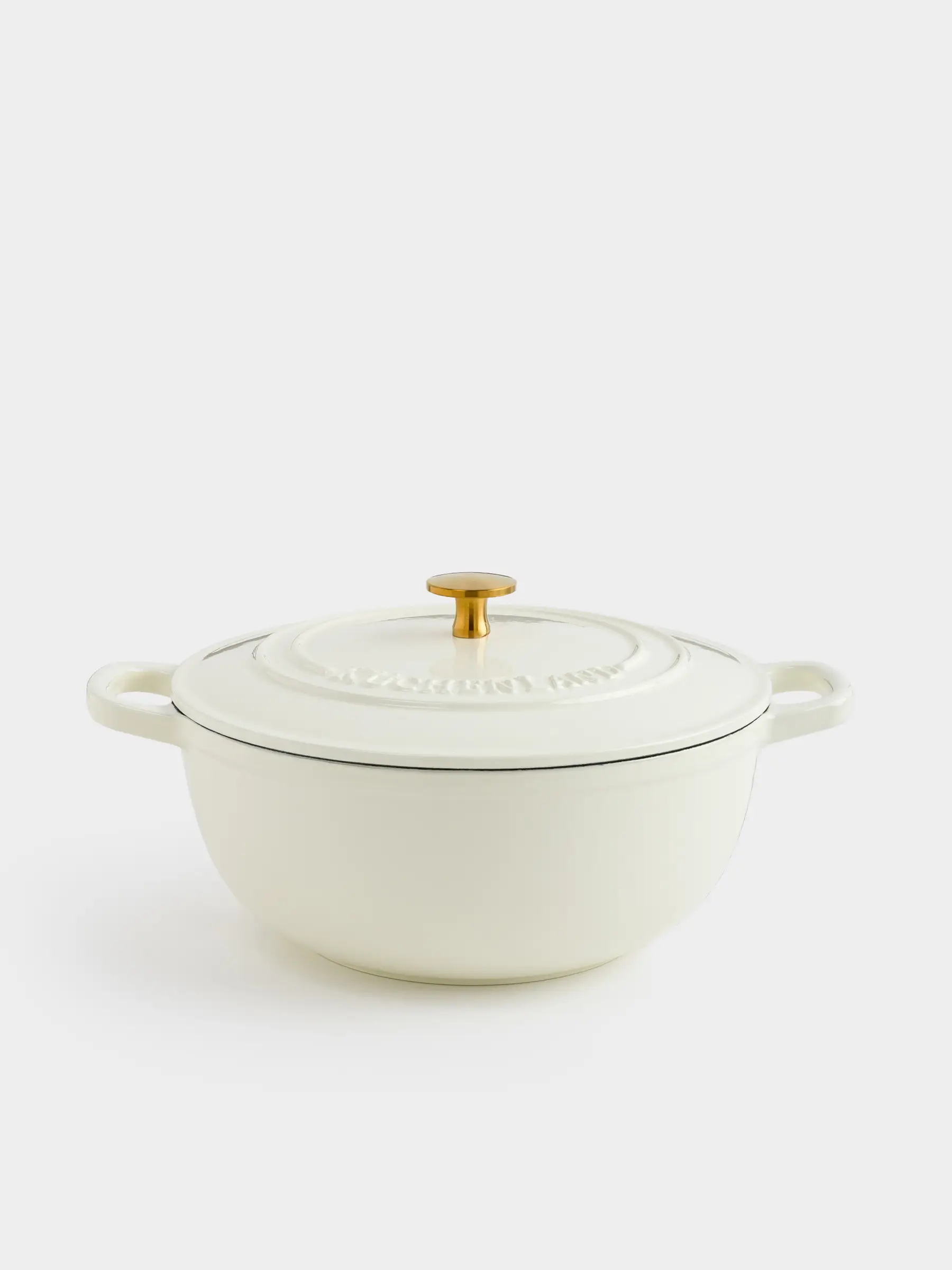 Казан, 25 см, 3,5 л, с крышкой, чугун, молочный, Light kitchen