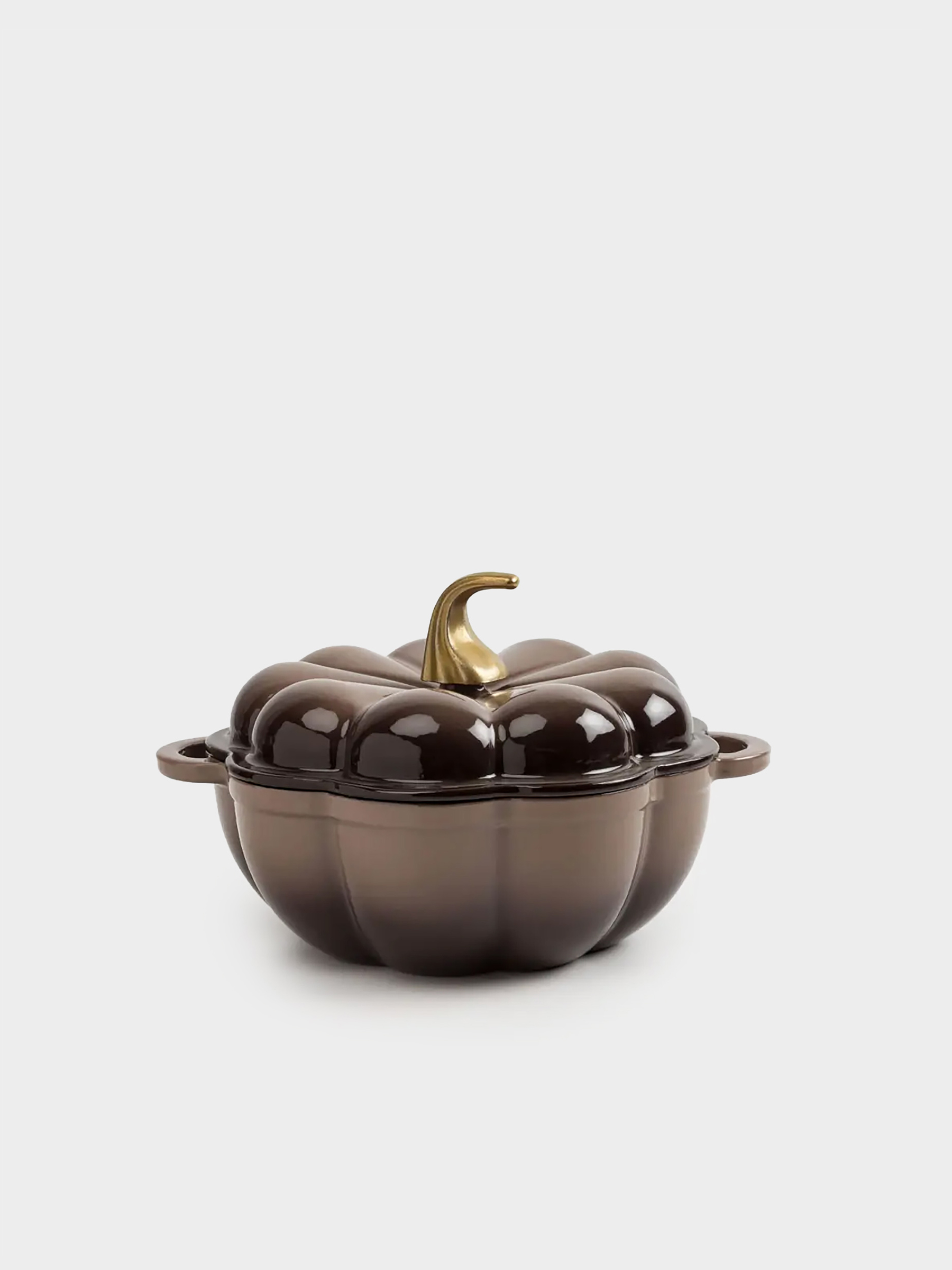 Кастрюля, 20 см, 1,7 л, с крышкой, чугун, коричневая, Тыква, Gourd, image-0