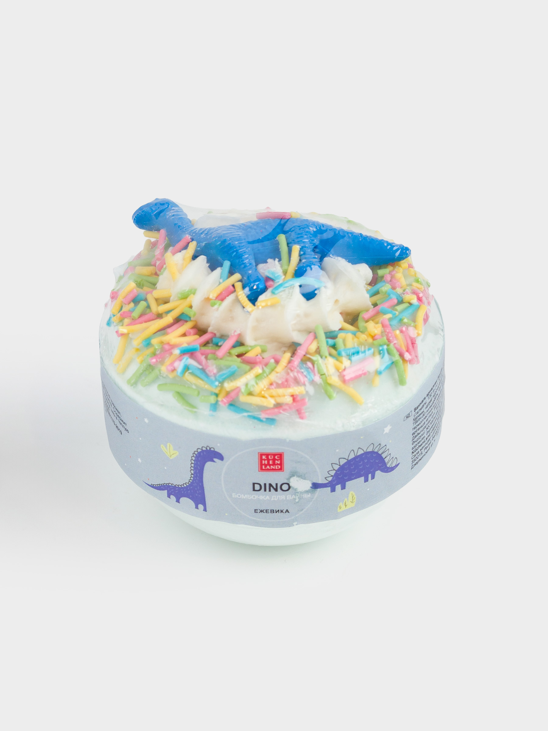 Бомбочка для ванны, 130 гр, с игрушкой, голубая, Ежевика, Динозавр, Dino, image-3