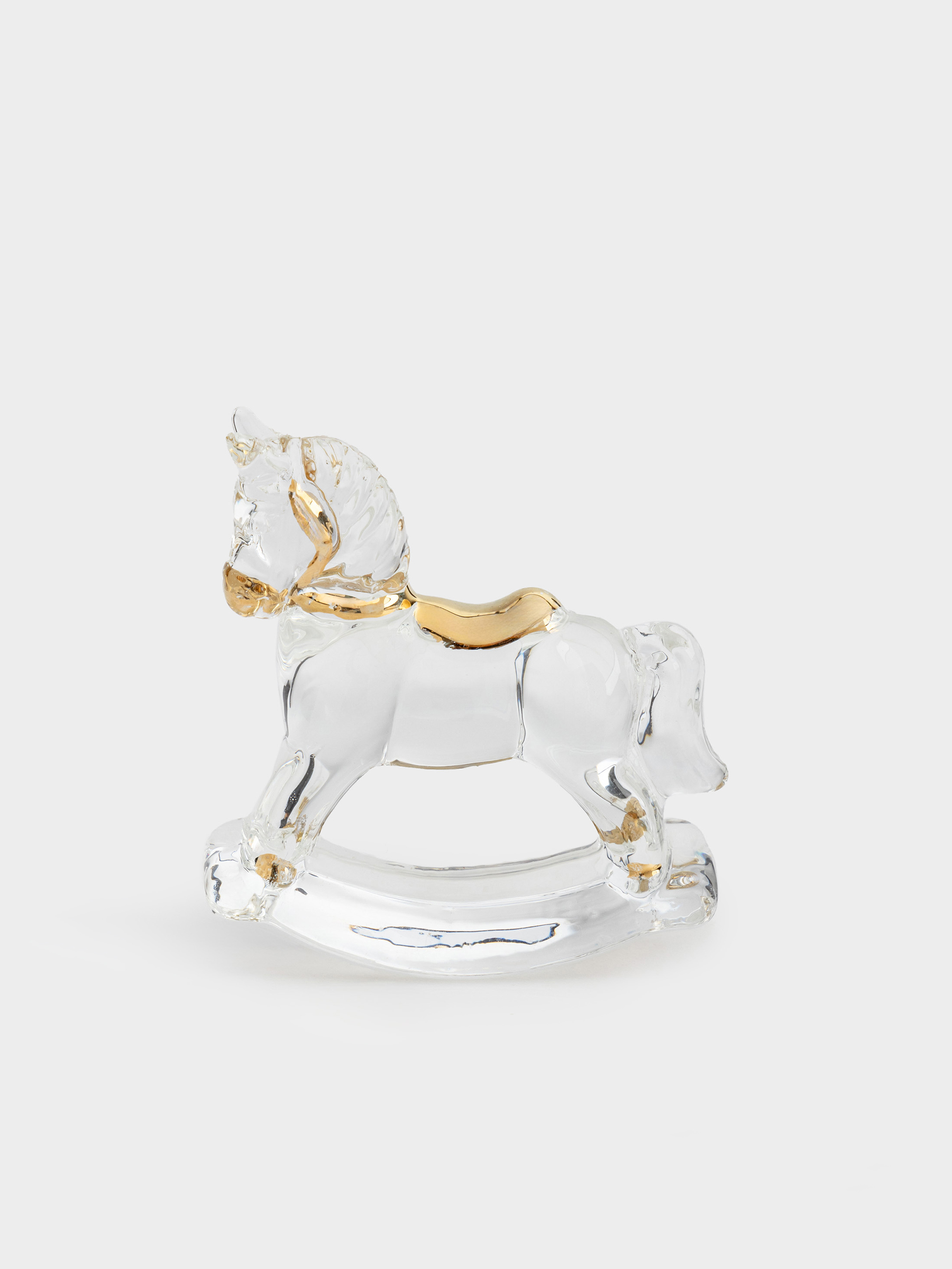 Статуэтка, 8 см, стекло, золотистая, Лошадка-качалка, Horse vitreous, image-0