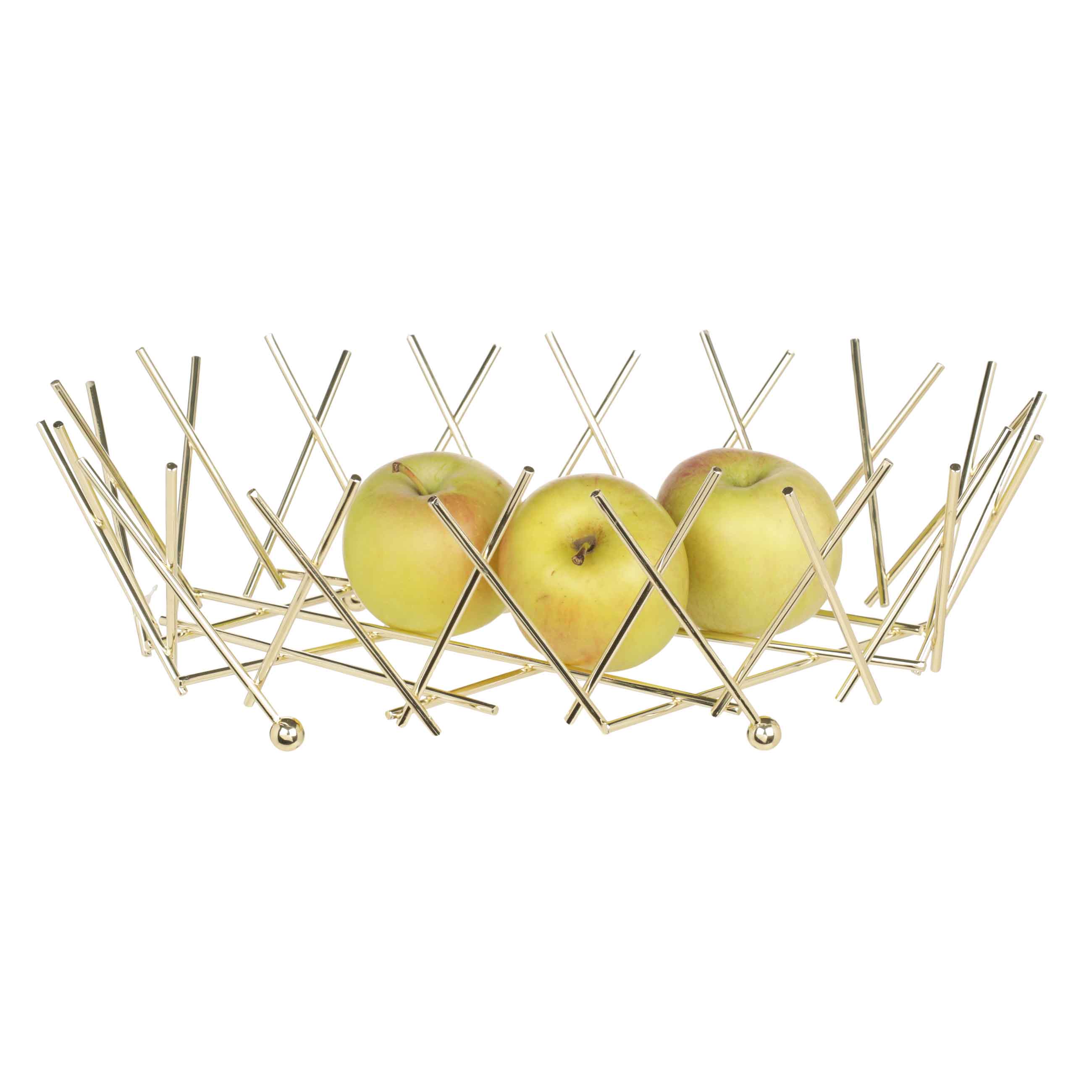 Корзина для фруктов, 34 см, металл, овальная, золотистая, Twist gold изображение № 3