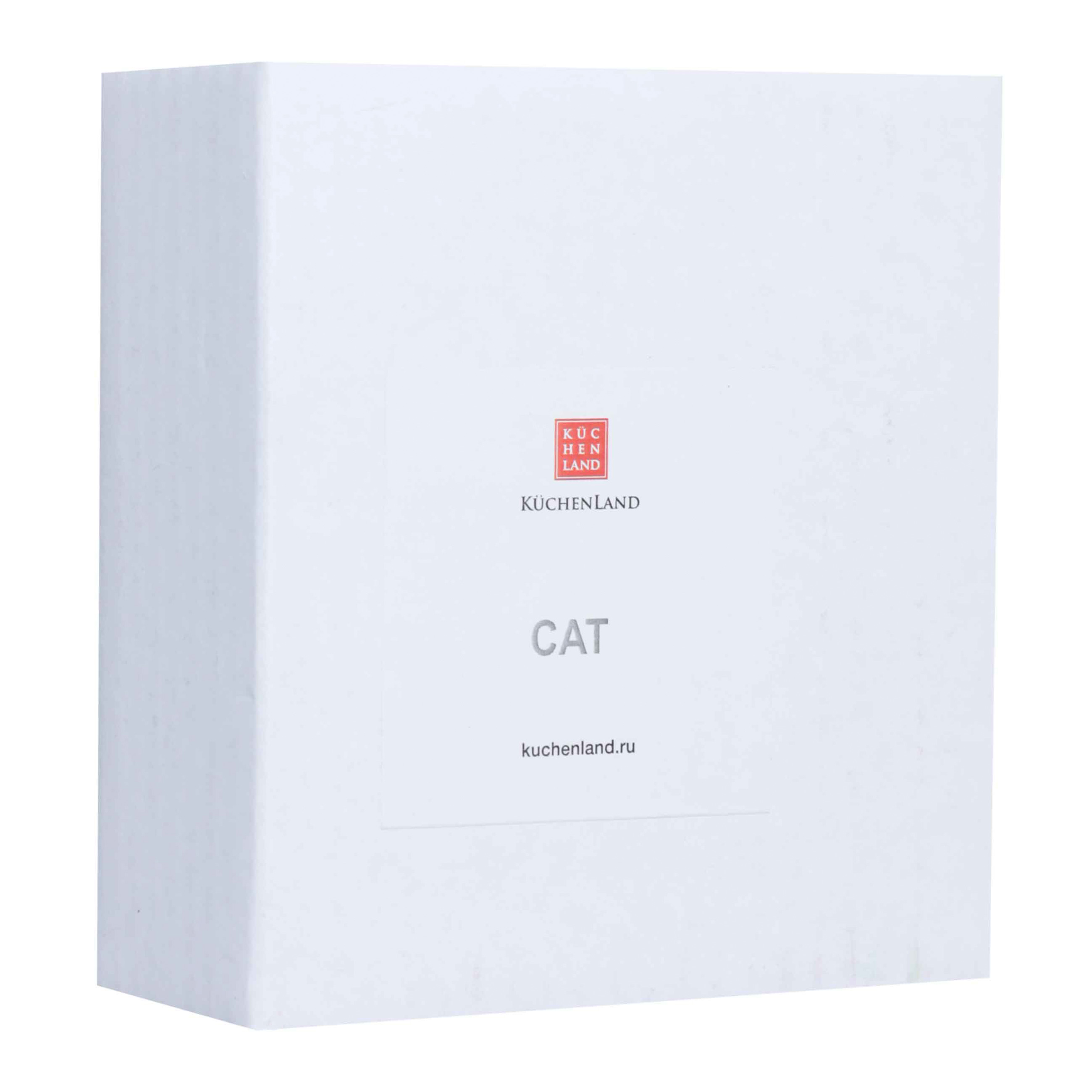 Держатель для украшений, 9 см, полирезин, серебристый, Кошка с бантом, Cat, image-2