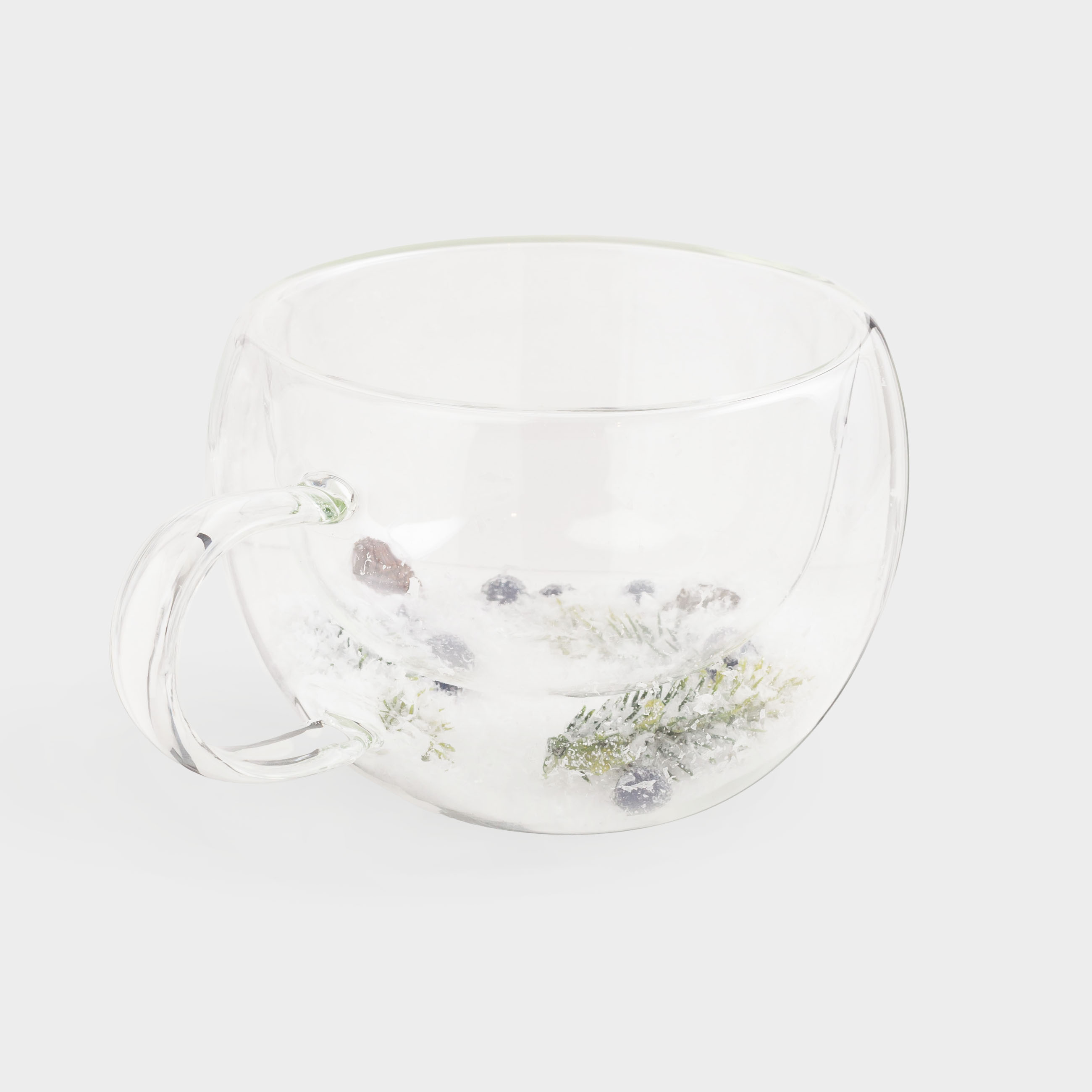 Кружка, 280 мл, 2 шт, стекло Б, с еловыми ветками, шишками и ягодами внутри, Air decor, image-2