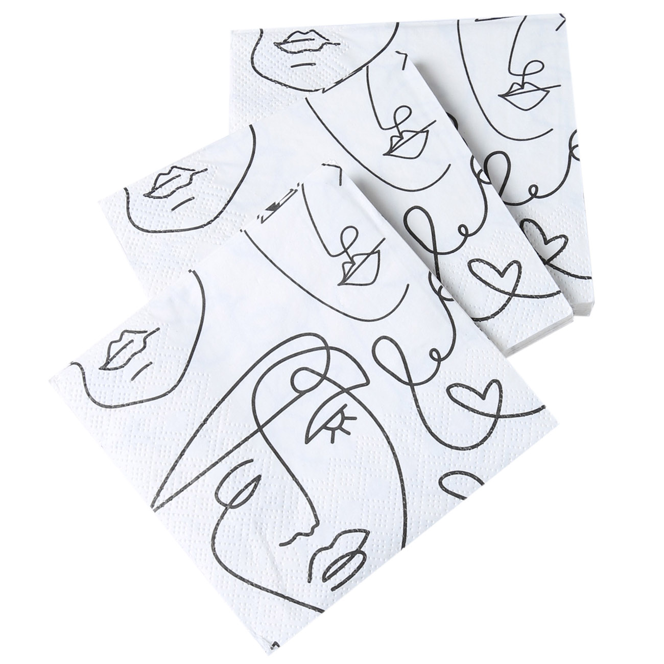 Салфетки бумажные, 33х33 см, 20 шт, белые, Лица, Face изображение № 2