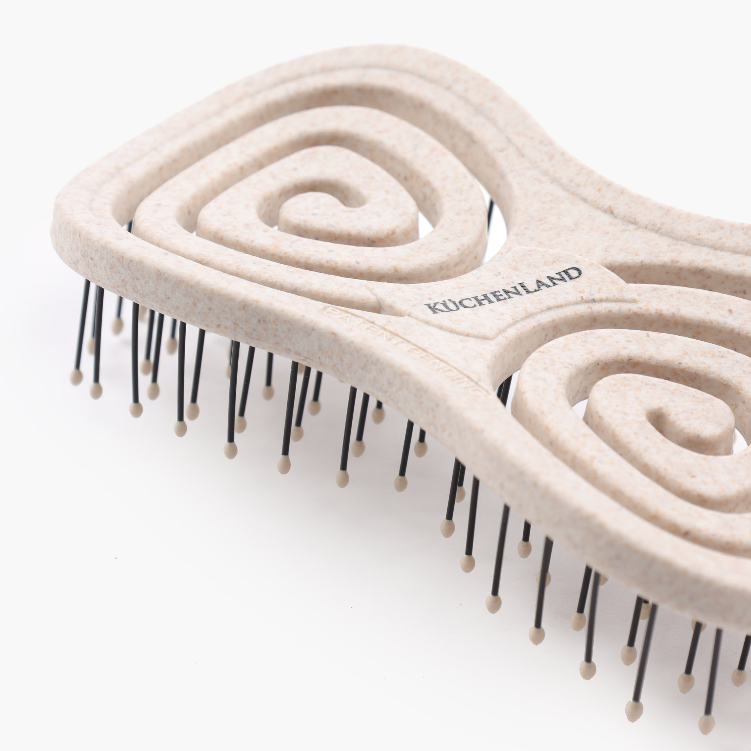 Расческа массажная для волос, 9 см, дорожная, растительное волокно/пластик, бежевая, Zipo изображение № 5