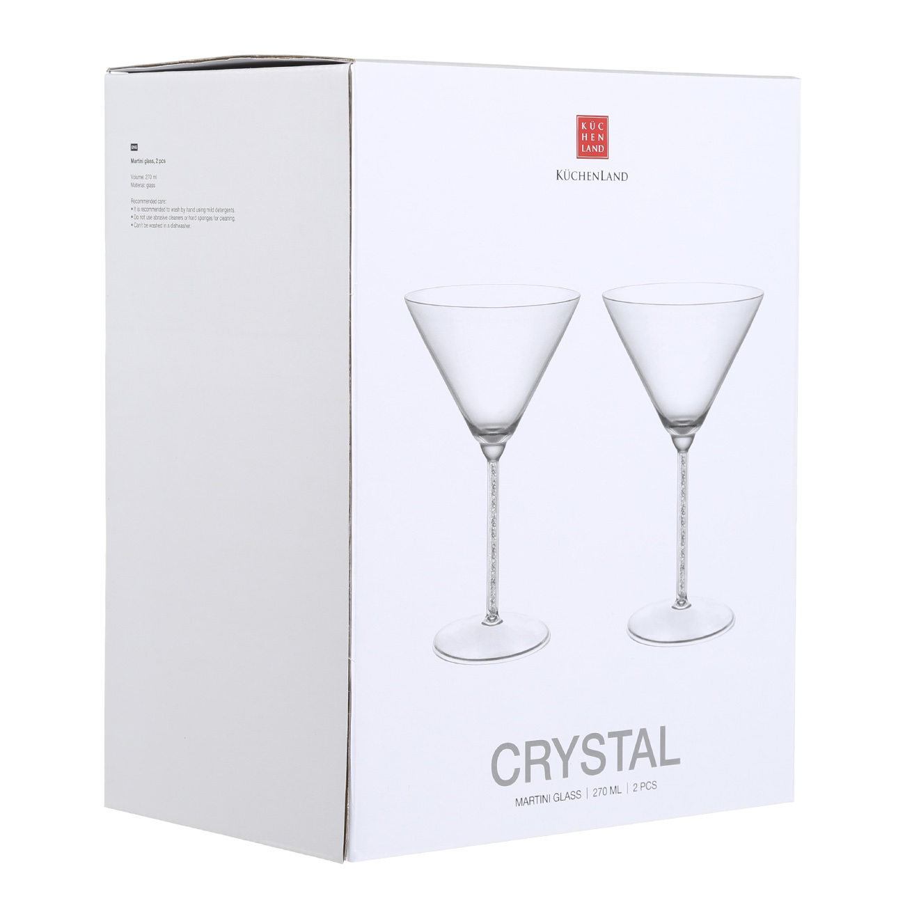 Бокал для мартини, 270 мл, 2 шт, стекло/стразы, Crystal decor изображение № 2
