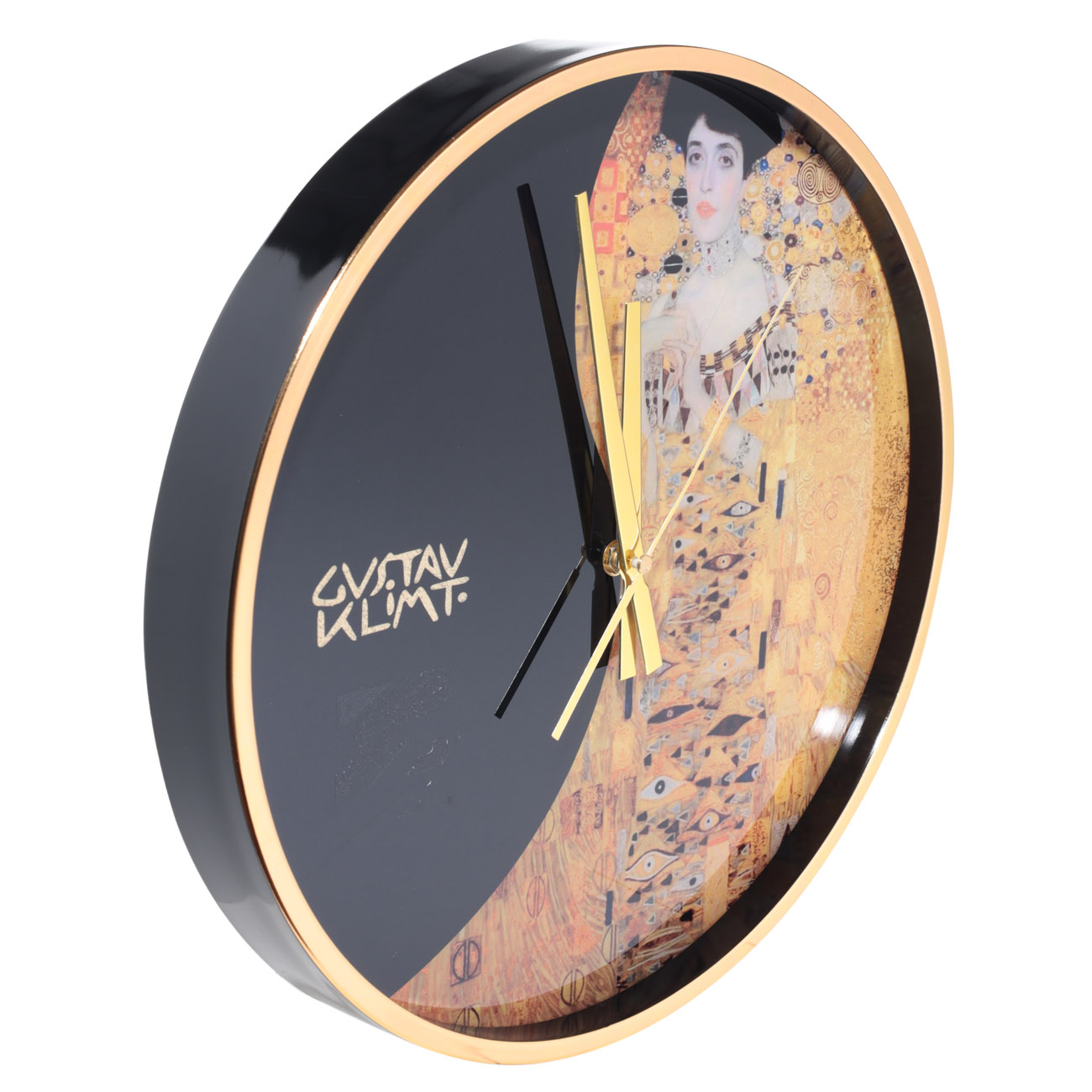 Часы настенные, 37 см, пластик/стекло, круглые, Золотая Адель, Климт, Art изображение № 2