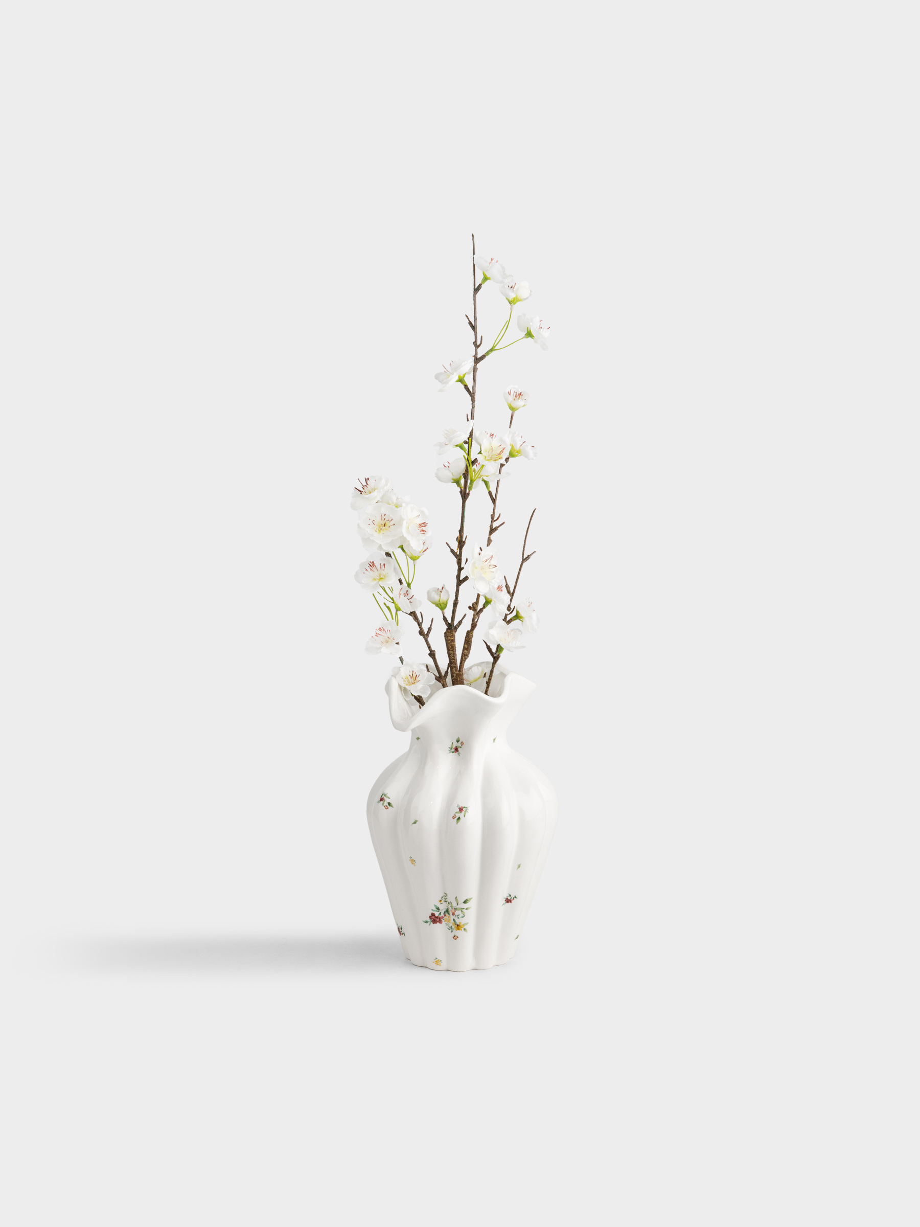 Ваза для цветов, 23 см, керамика D, молочная, Цветы, El flower, image-5