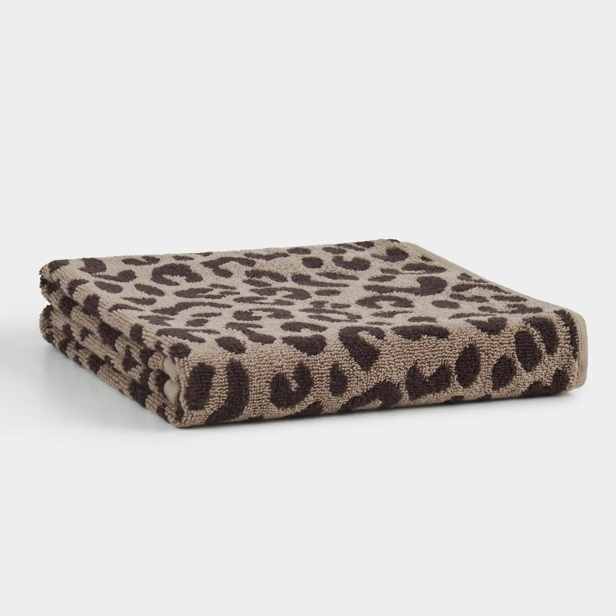 Полотенце, 70х140 см, хлопок, коричневое, Леопардовый принт, Leopard cotton