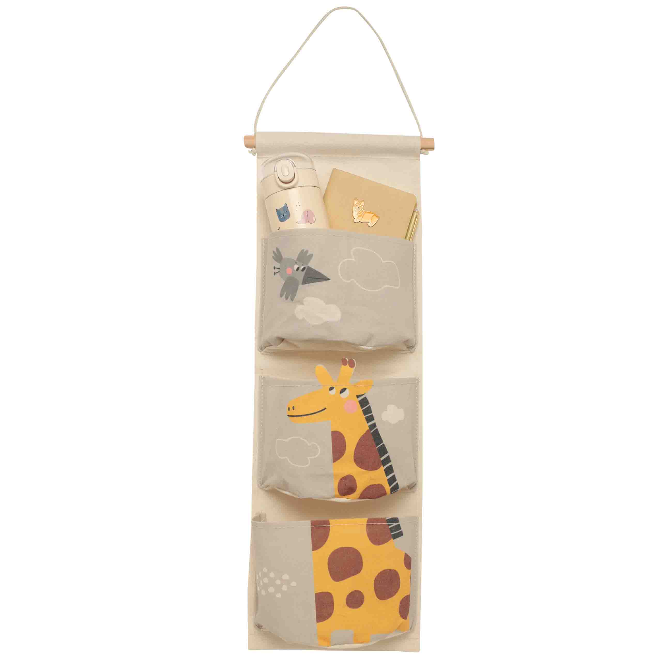 Органайзер детский, 20х59 см, 3 отд, подвесной, хлопок/полиэстер, Жираф, Jungle изображение № 2