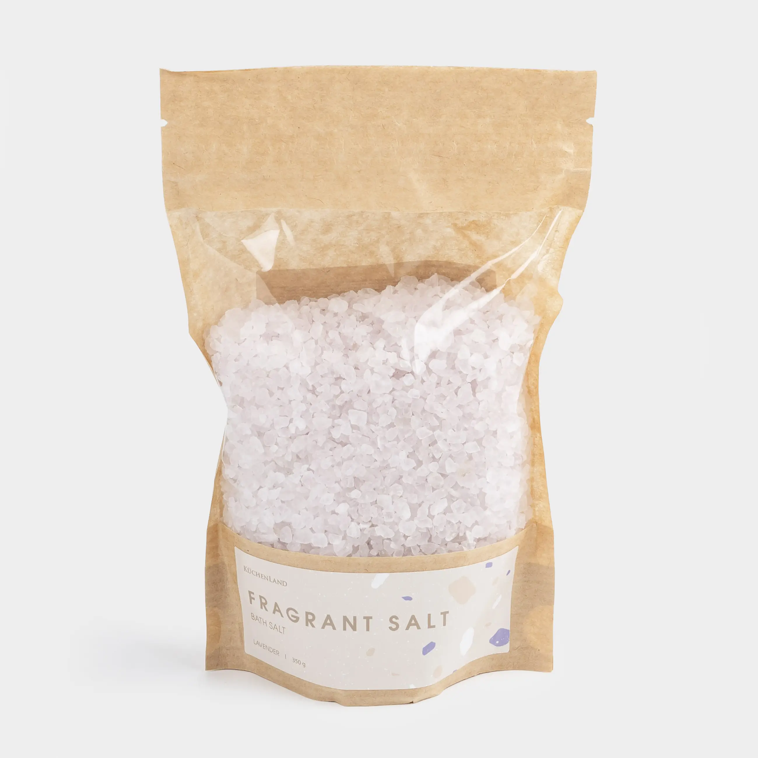 Соль для ванны, 350 гр, сиреневая, Лаванда, Fragrant salt