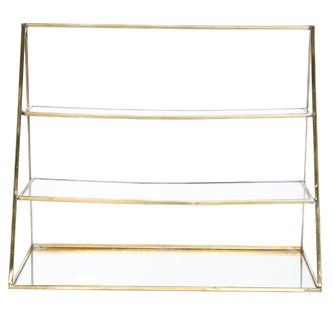 

Полка настольная, 13х25 см, 3 яруса, металл/стекло, золотистая, Fantastic gold