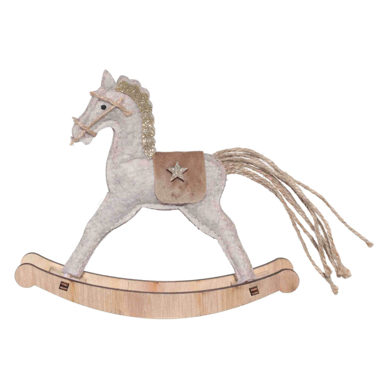 

Статуэтка, 16 см, фетр/дерево, серая, Лошадка, Figure wood