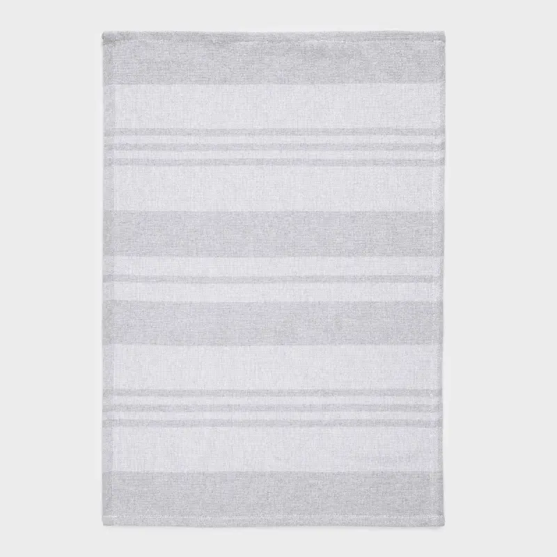 Полотенце кухонное, 40х60 см, хлопок, светло-серое, Полосы, Stripe kitchen ,image-0