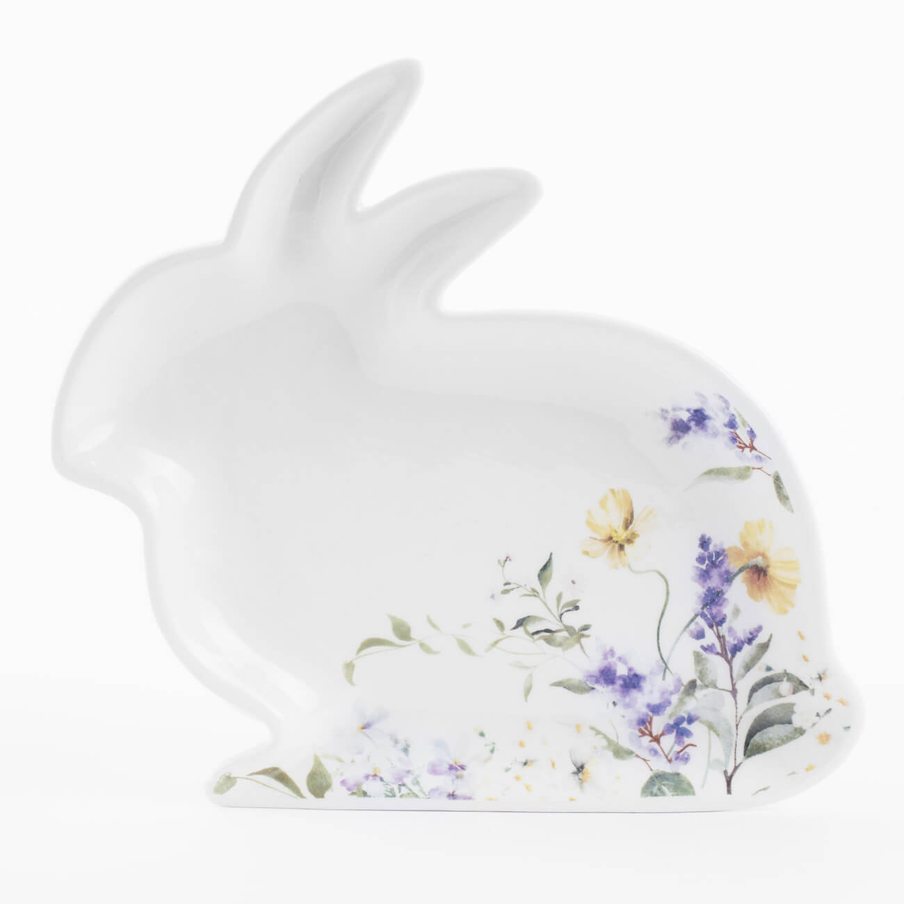 

Блюдо, 22х21 см, керамика, белое, Кролик и цветы, Easter