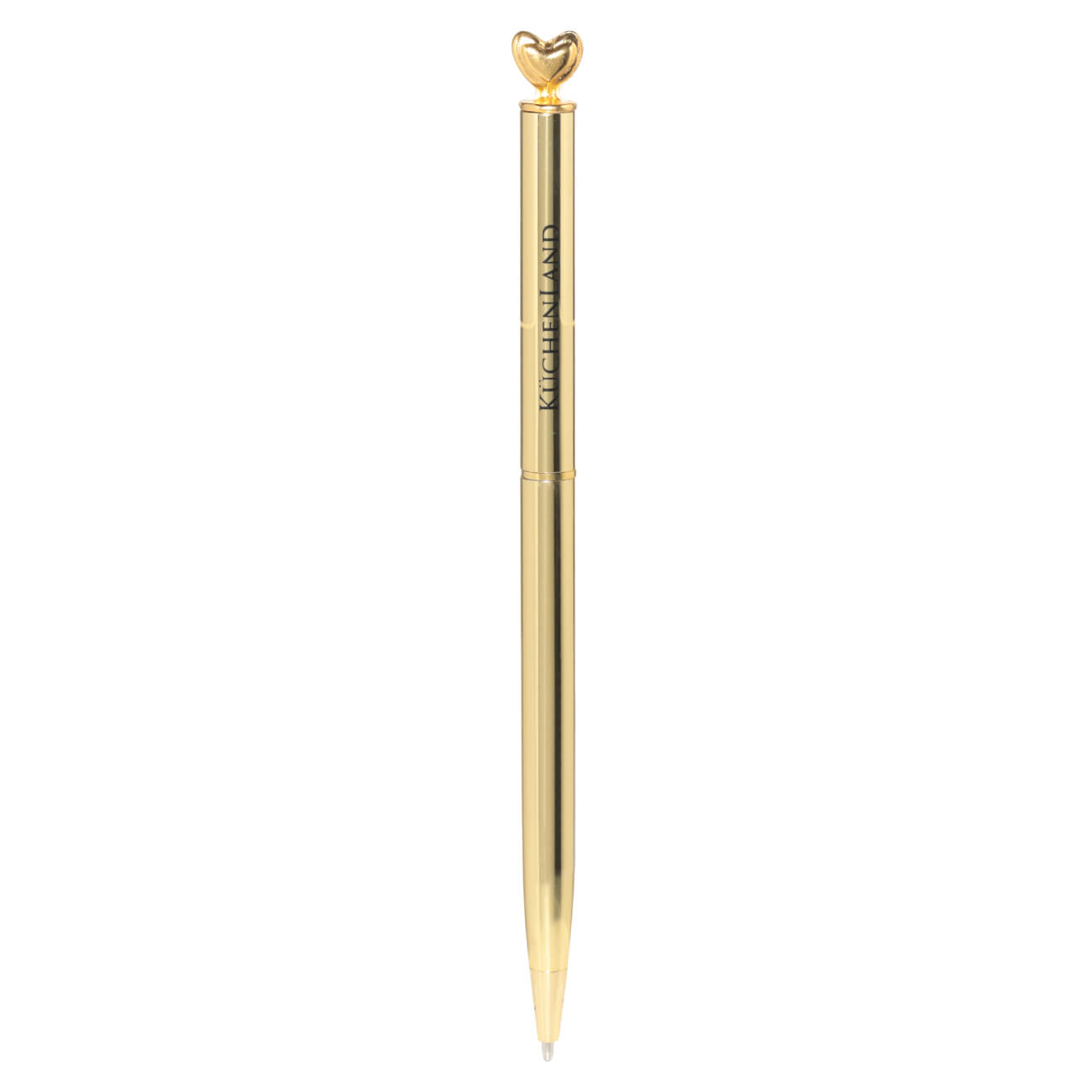 

Ручка шариковая, 15 см, с клипсой, сталь, золотистая, Сердце, Draw figure