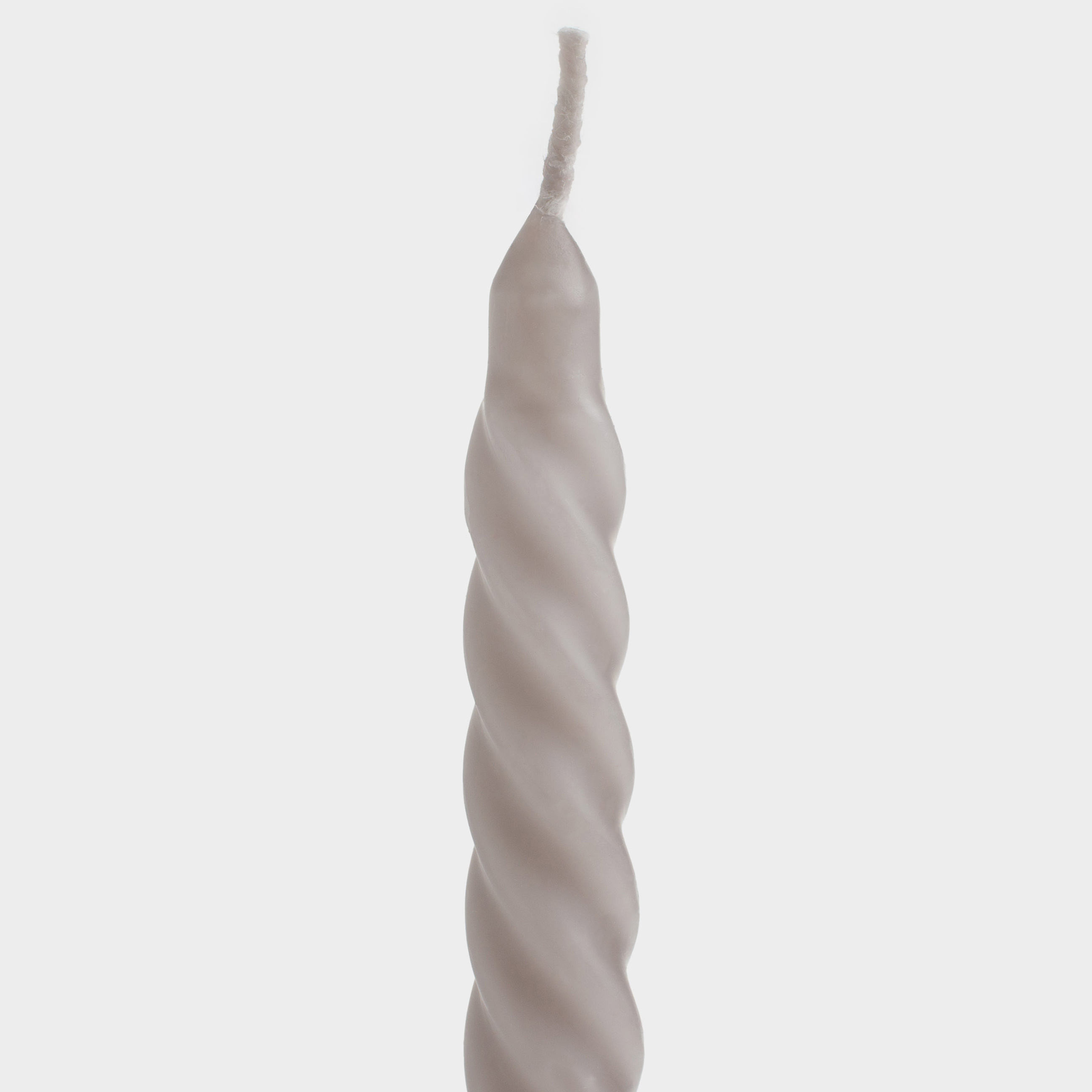 Свеча, 25 см, 4 шт, тонкая, серая, Спираль, Spiral shape, image-1