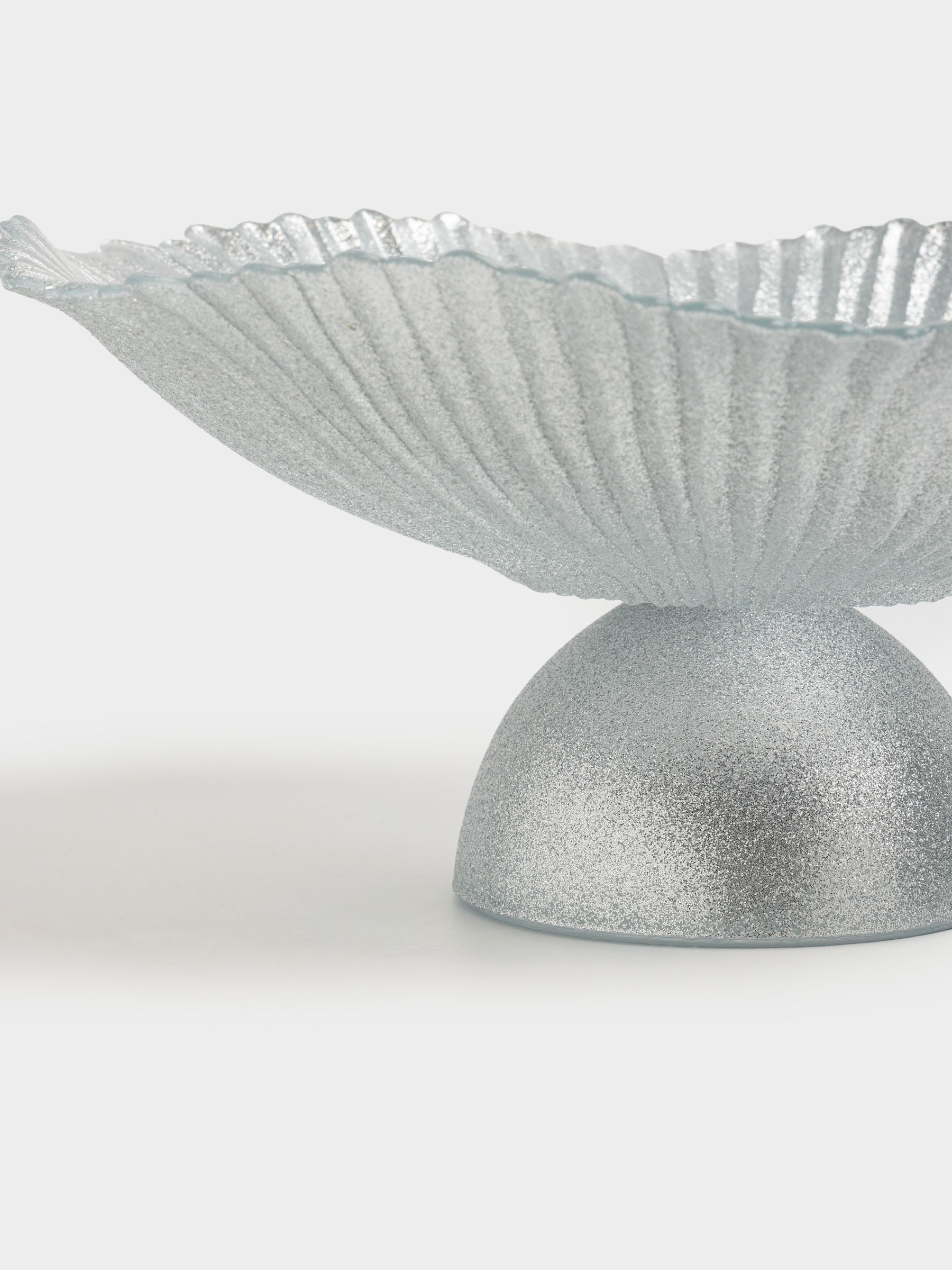 Ваза для фруктов, 32х13 см, на ножке, стекло Р, серебристая, Verge, image-3