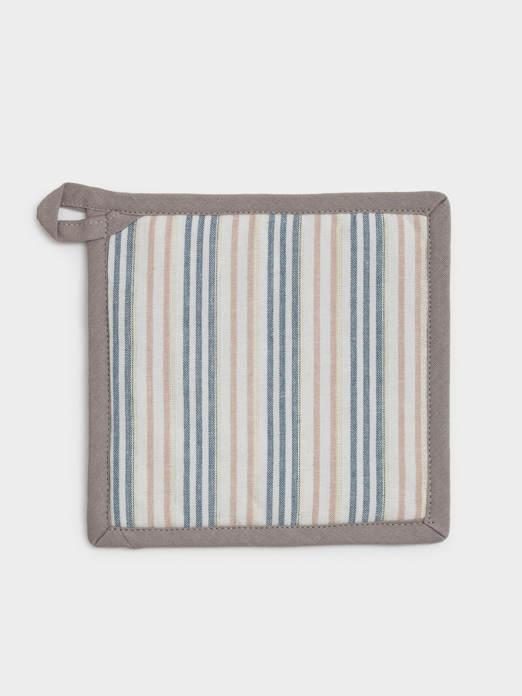 Прихватка, 20х20 см, хлопок, молочная, Полосы, Stripes kitchen, image-0