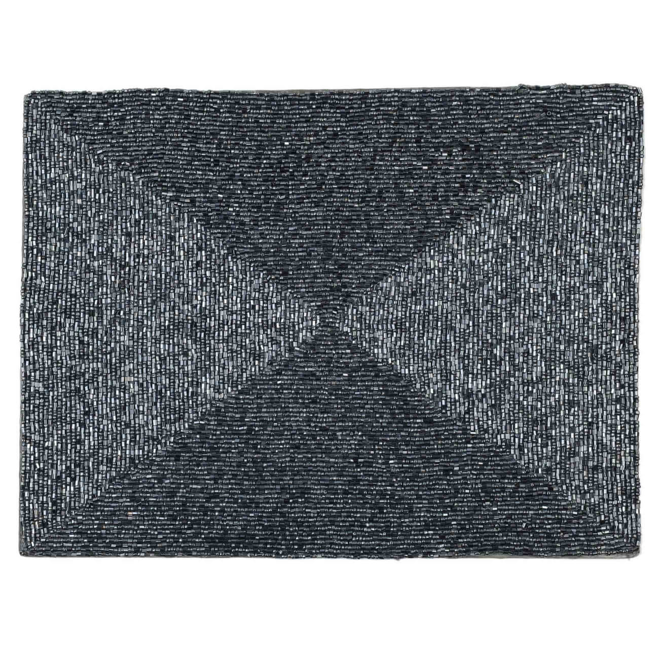 

Салфетка под приборы, 30х45 см, бисер, прямоугольная, синяя, Shiny beads