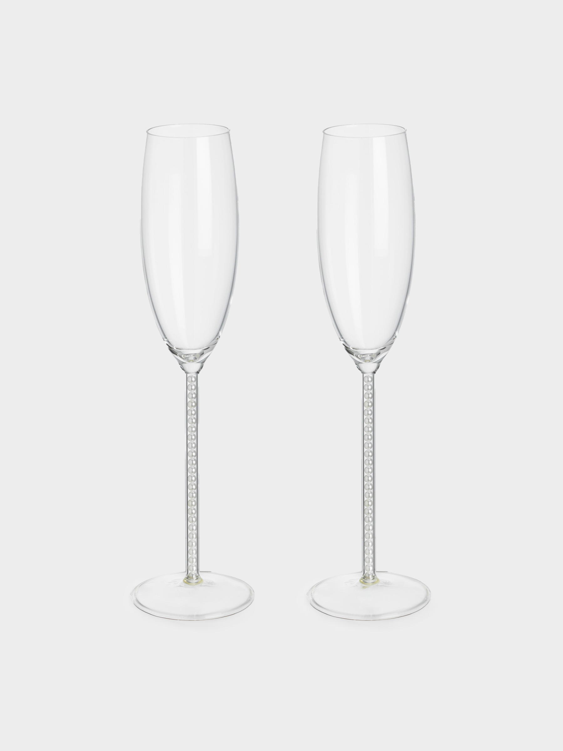 Бокал для шампанского, 200 мл, 2 шт, с жемчужинами, стекло/пластик, Crystal pearl, image-1