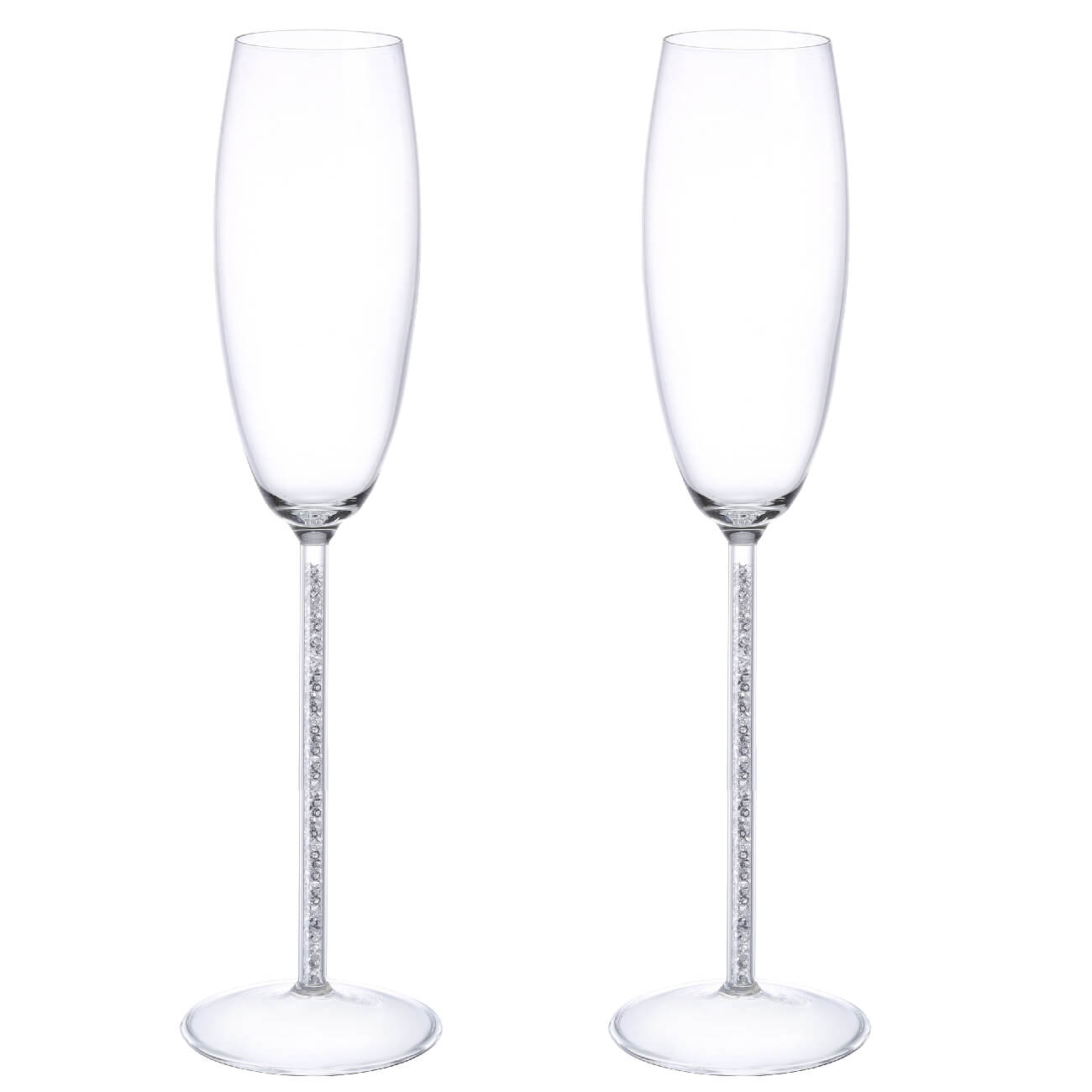 Kuchenland Бокал для шампанского, 180 мл, 2 шт, стекло/стразы, Crystal decor