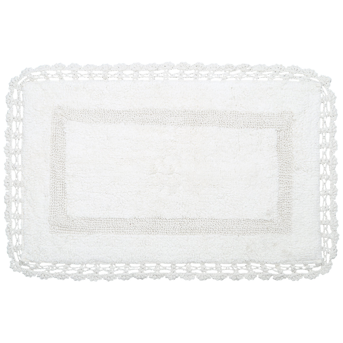 Коврик, 50х80 см, хлопок, кремовый, Кружево, Knit, image-0